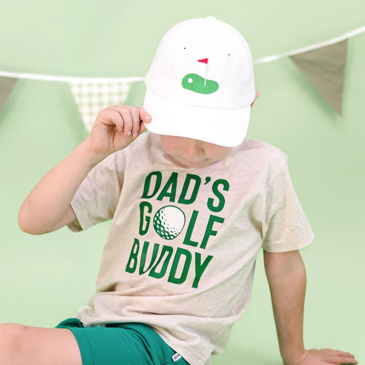 Golf Tee Bow Patch Baseball Hat - White - Image 2