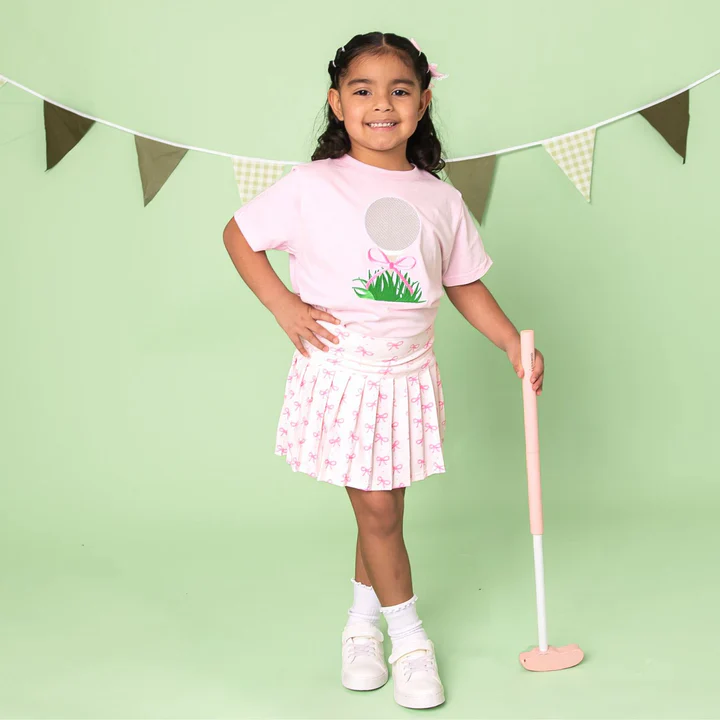 Golf Tee Bow Patch Short Sleeve T-Shirt - Ballet - Image 2