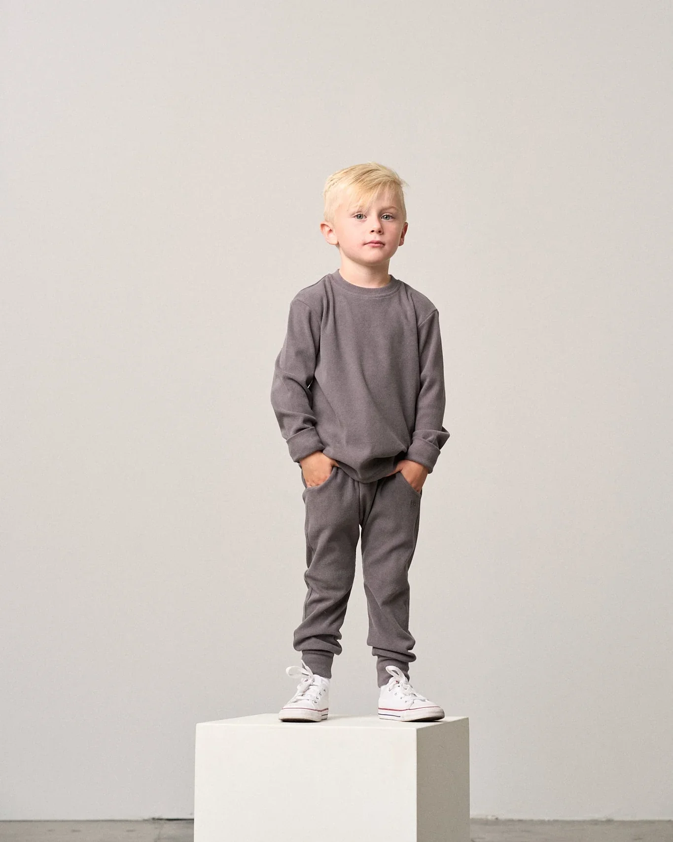Graphite Long Sleeve Ribbed Tee - Image 2