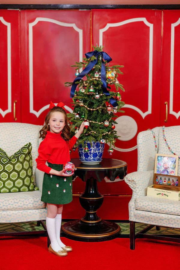Grier Green/Santa Critter Beasley Bag Skirt - Corduroy - Image 2