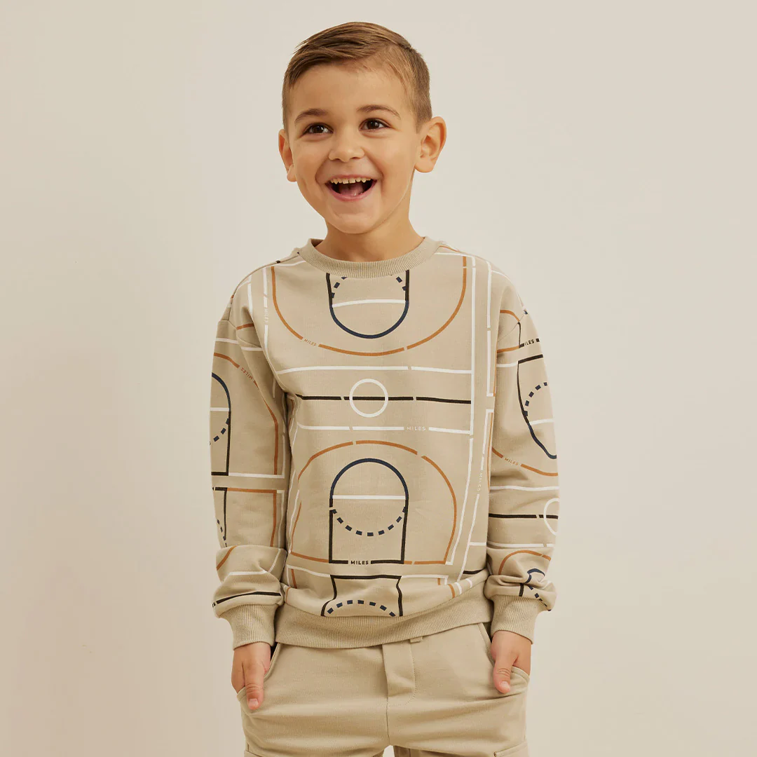 Gymnasium Print on Stone Sweatshirt - Image 2