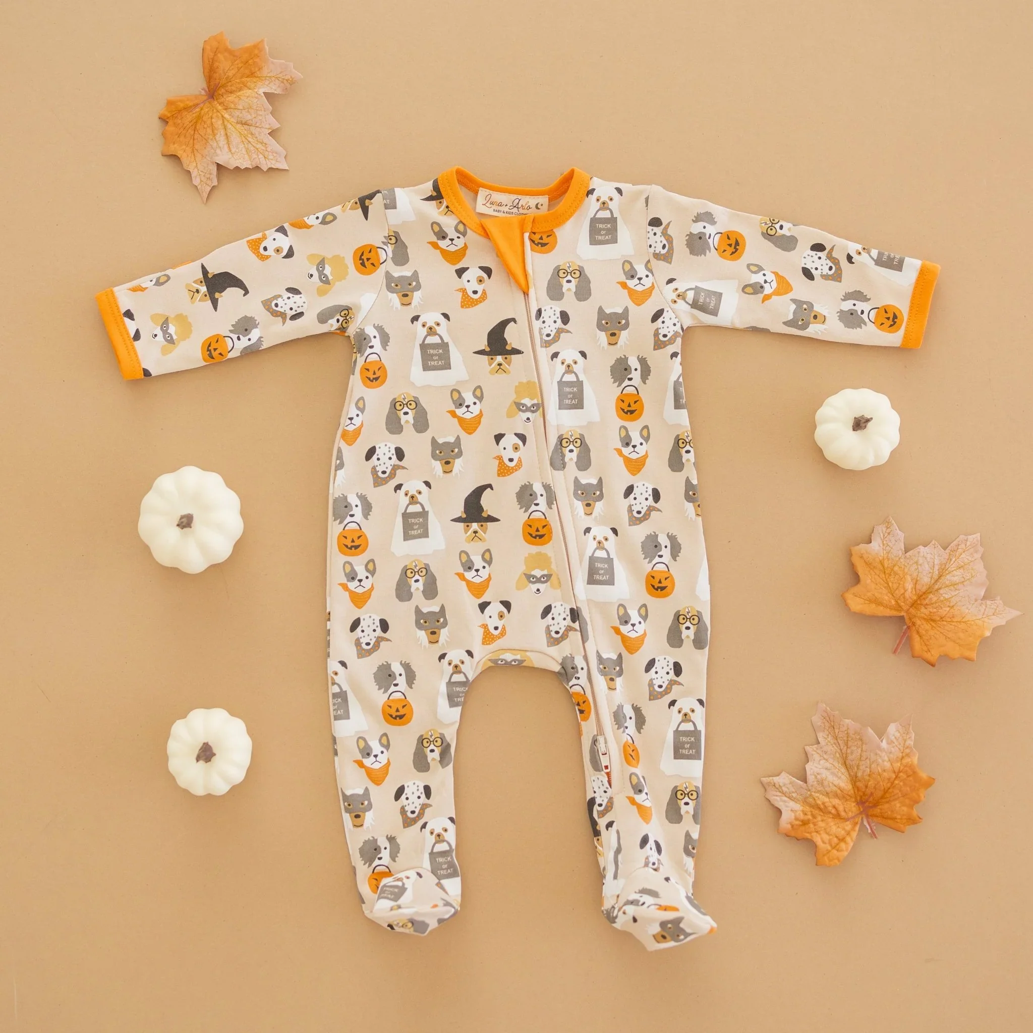 Halloween Hounds Driftwood Zipper Footie