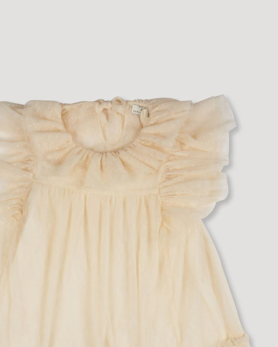 Hazelnut Cream Angel Baby Dress & Bloomer - Image 2