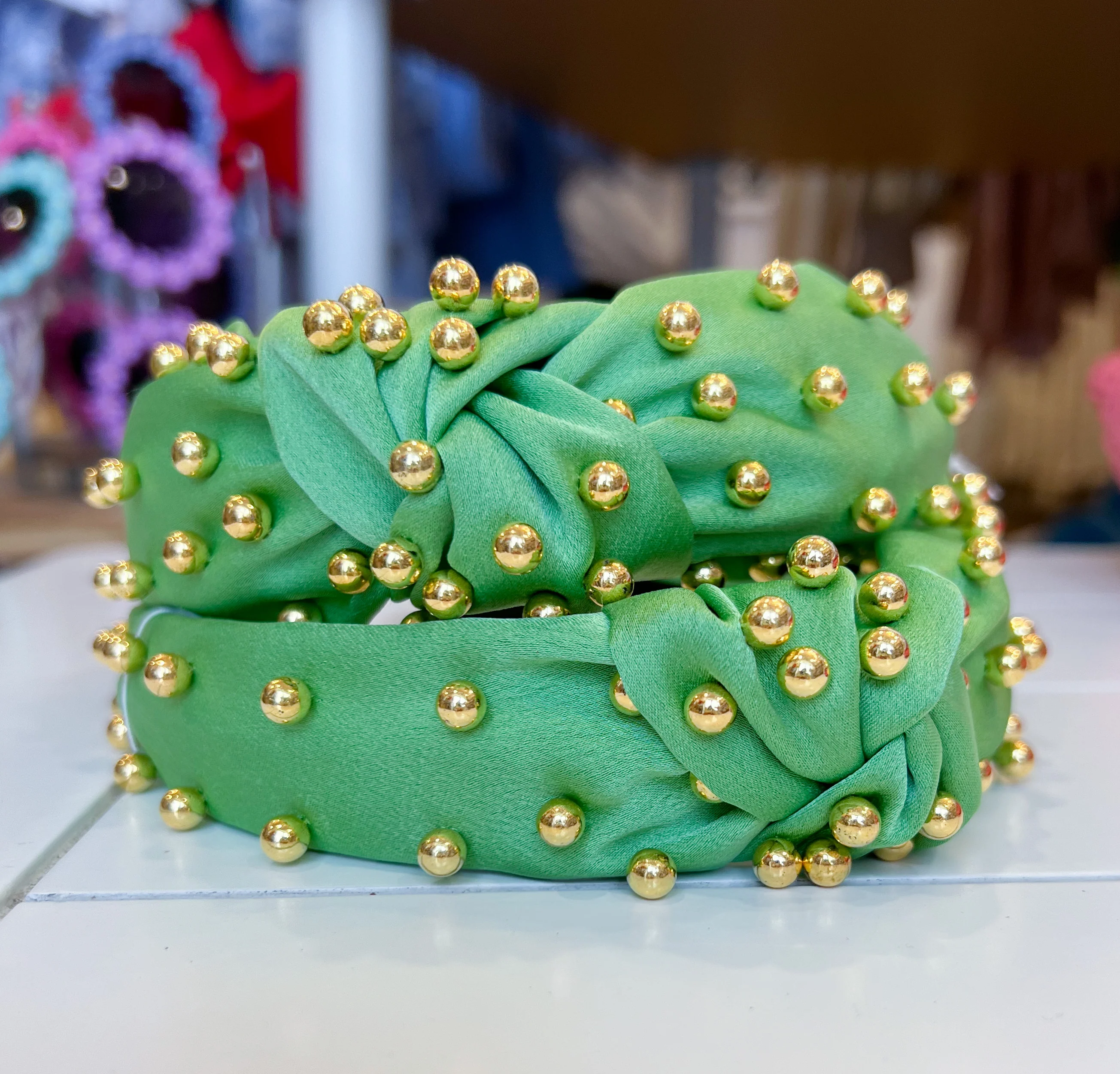 Headband with Gold Beads - Image 2