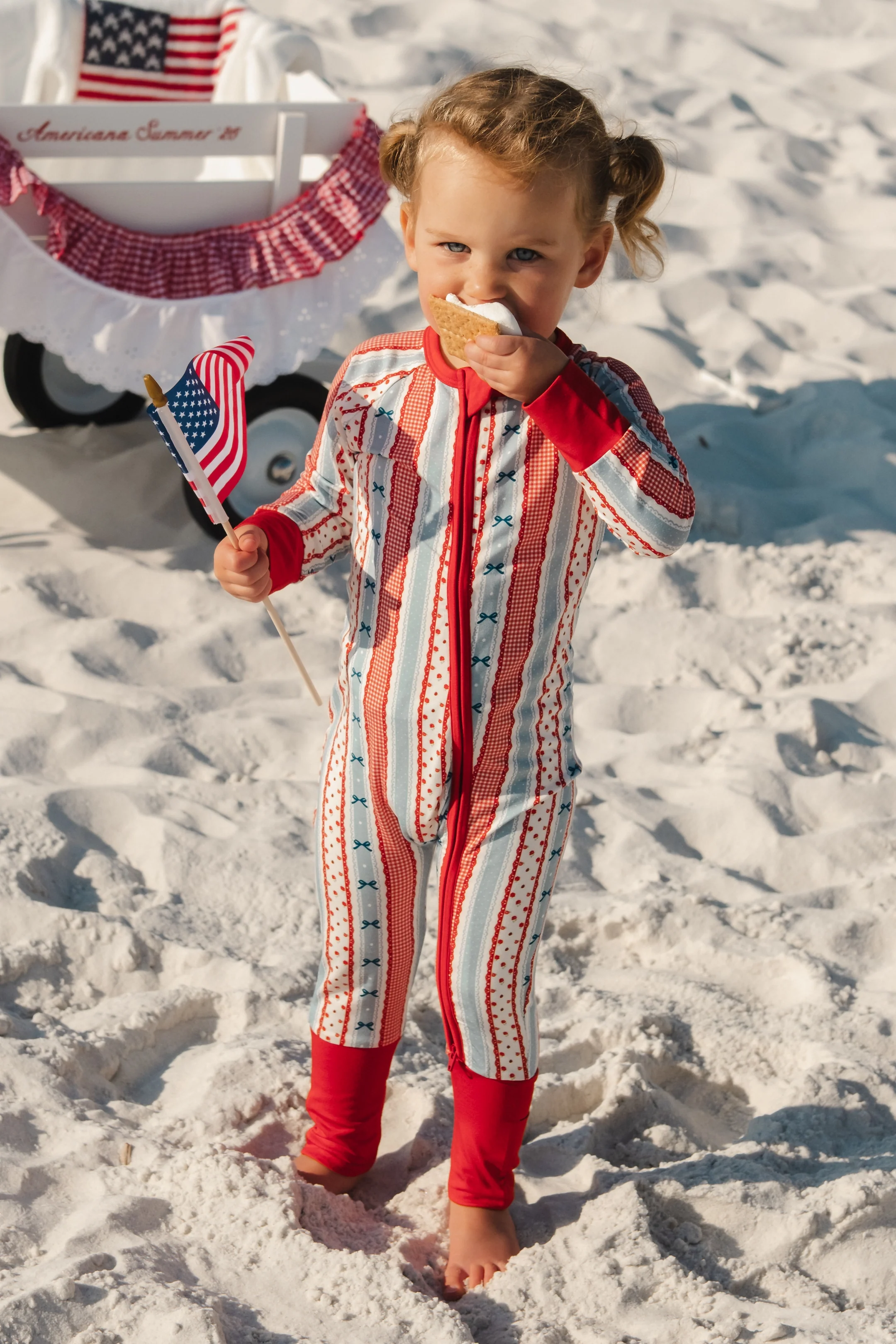 Heritage Striped Zipper Romper
