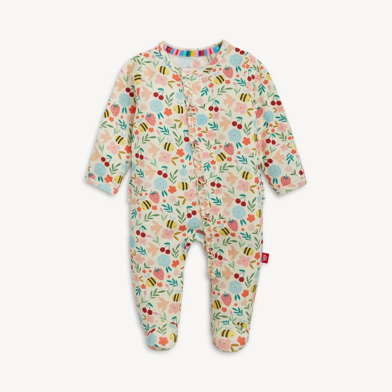 Honey Blossom Modal Magnetic Footie w/ Ruffle