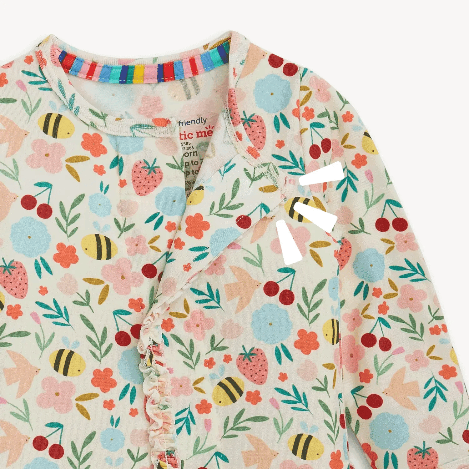 Honey Blossom Modal Magnetic Footie w/ Ruffle - Image 2