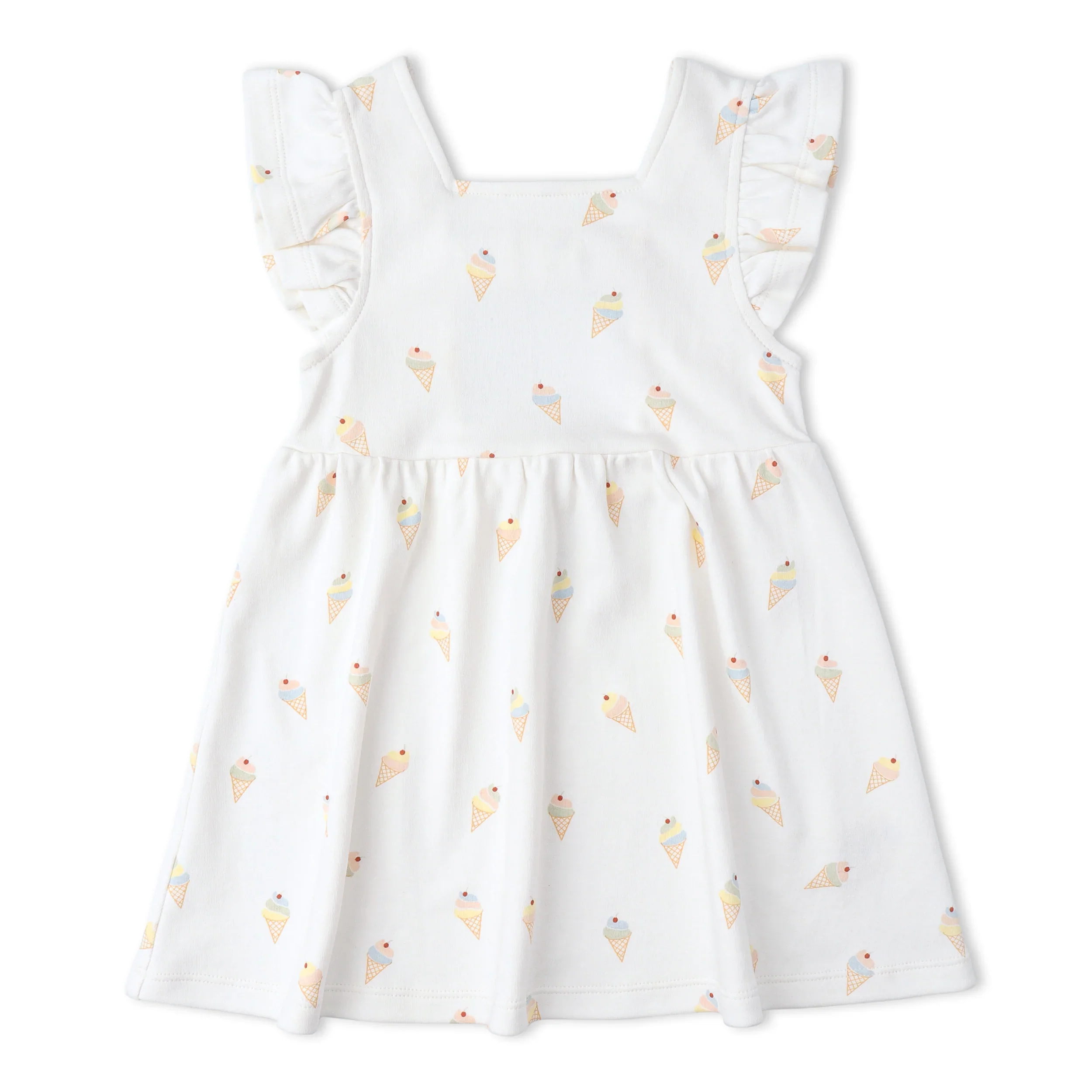 Ice Cream Organic Cutout Back Dress