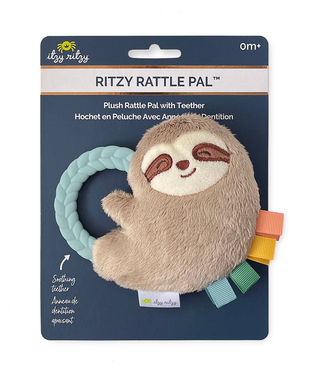 Itzy Ritzy - Sloth Ritzy Rattle Pal™ Plush Rattle Pal with Teether - Image 3