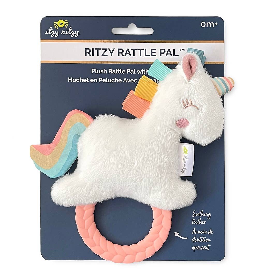 Itzy Ritzy - Unicorn Ritzy Rattle Pal™ Plush Rattle Pal with Teether - Image 2