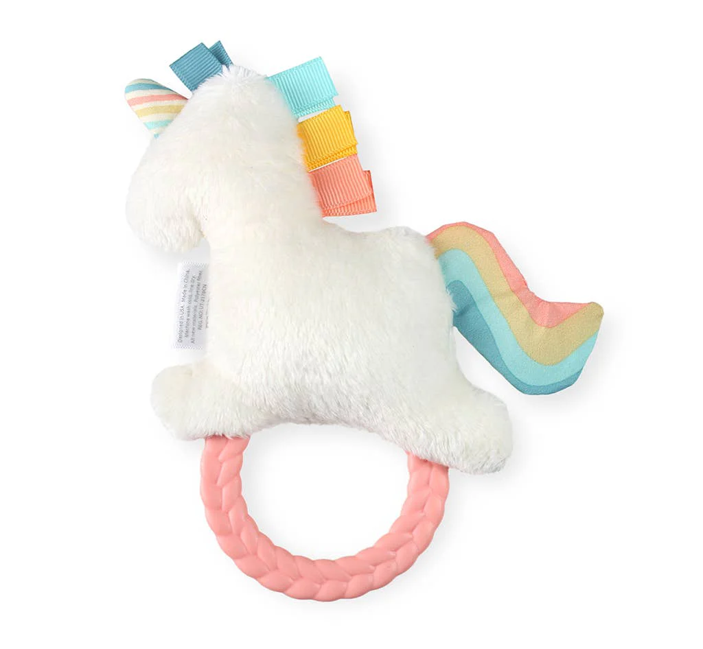 Itzy Ritzy - Unicorn Ritzy Rattle Pal™ Plush Rattle Pal with Teether - Image 3