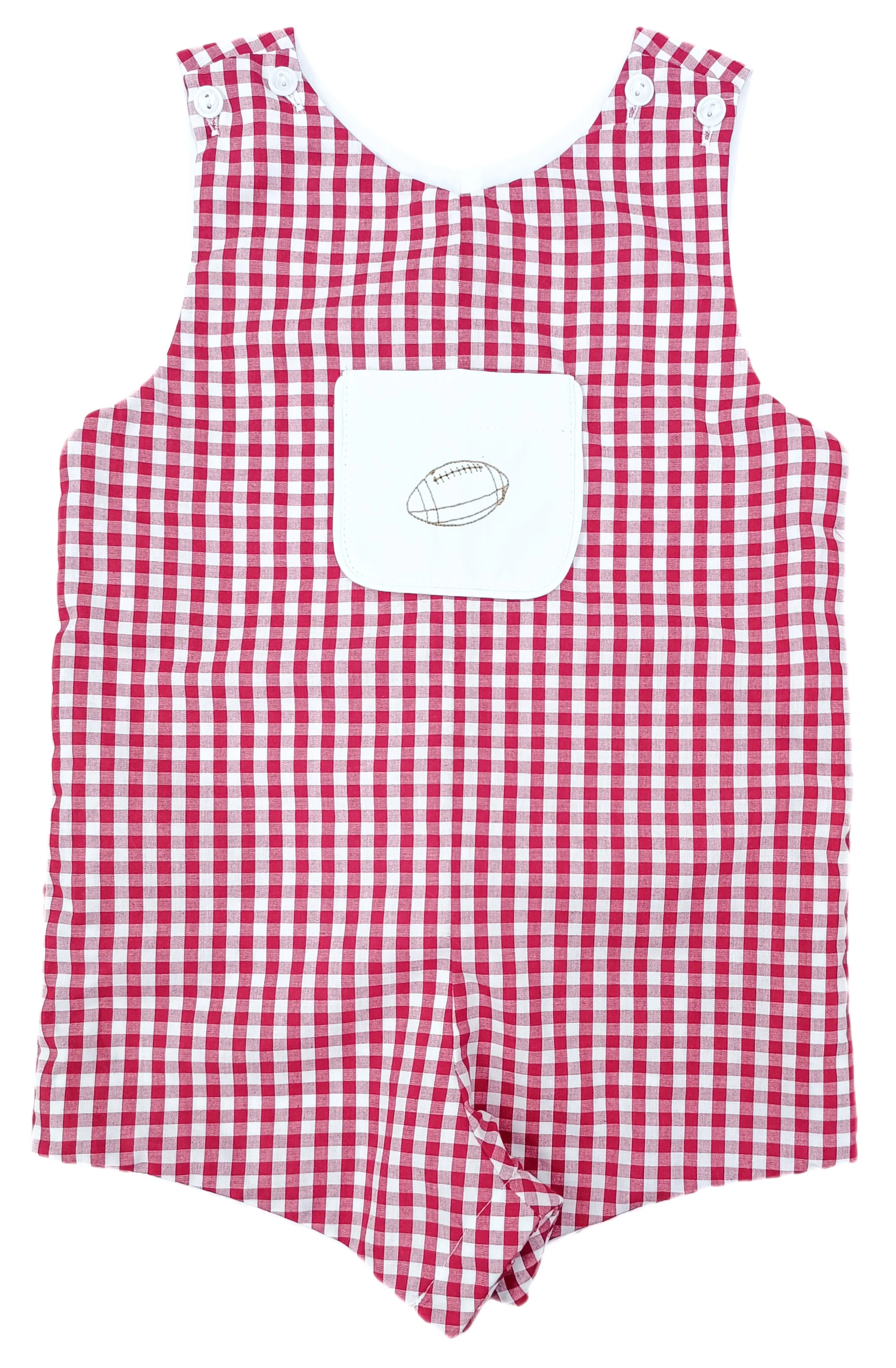 James & Lottie - Game On Red Gingham Emmett Jon Jon w/ Footballs