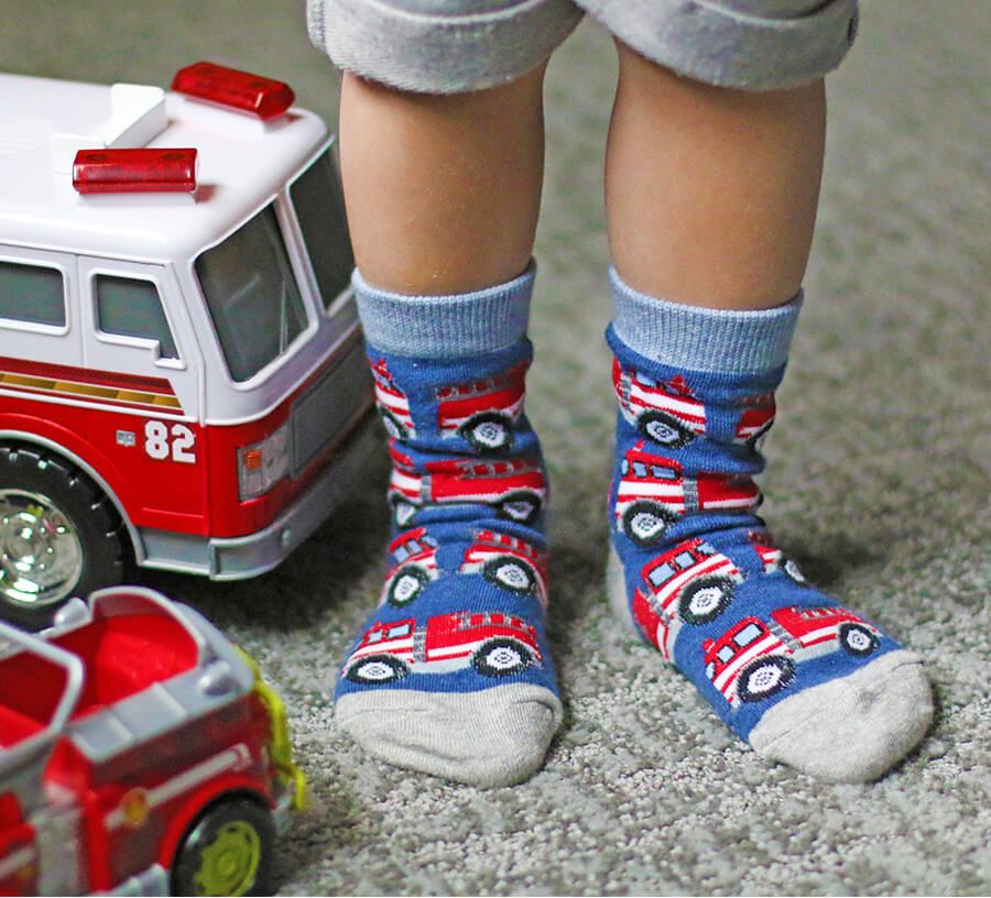 Jefferies Socks - Rescue Vehicles Pattern Crew Socks 3 Pair Pack - Image 2