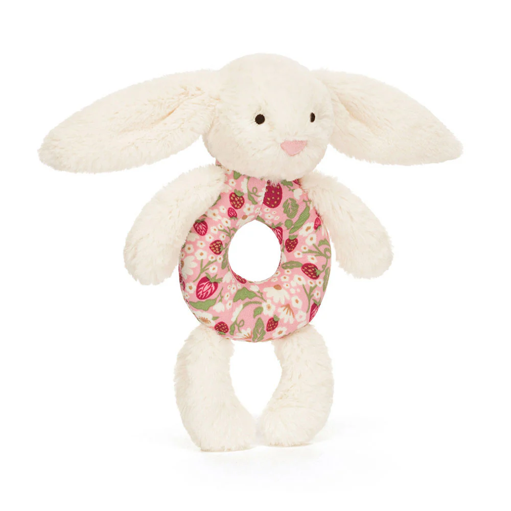 Jellycat - Blossom Cream Bunny 'Berry' Ring Rattle