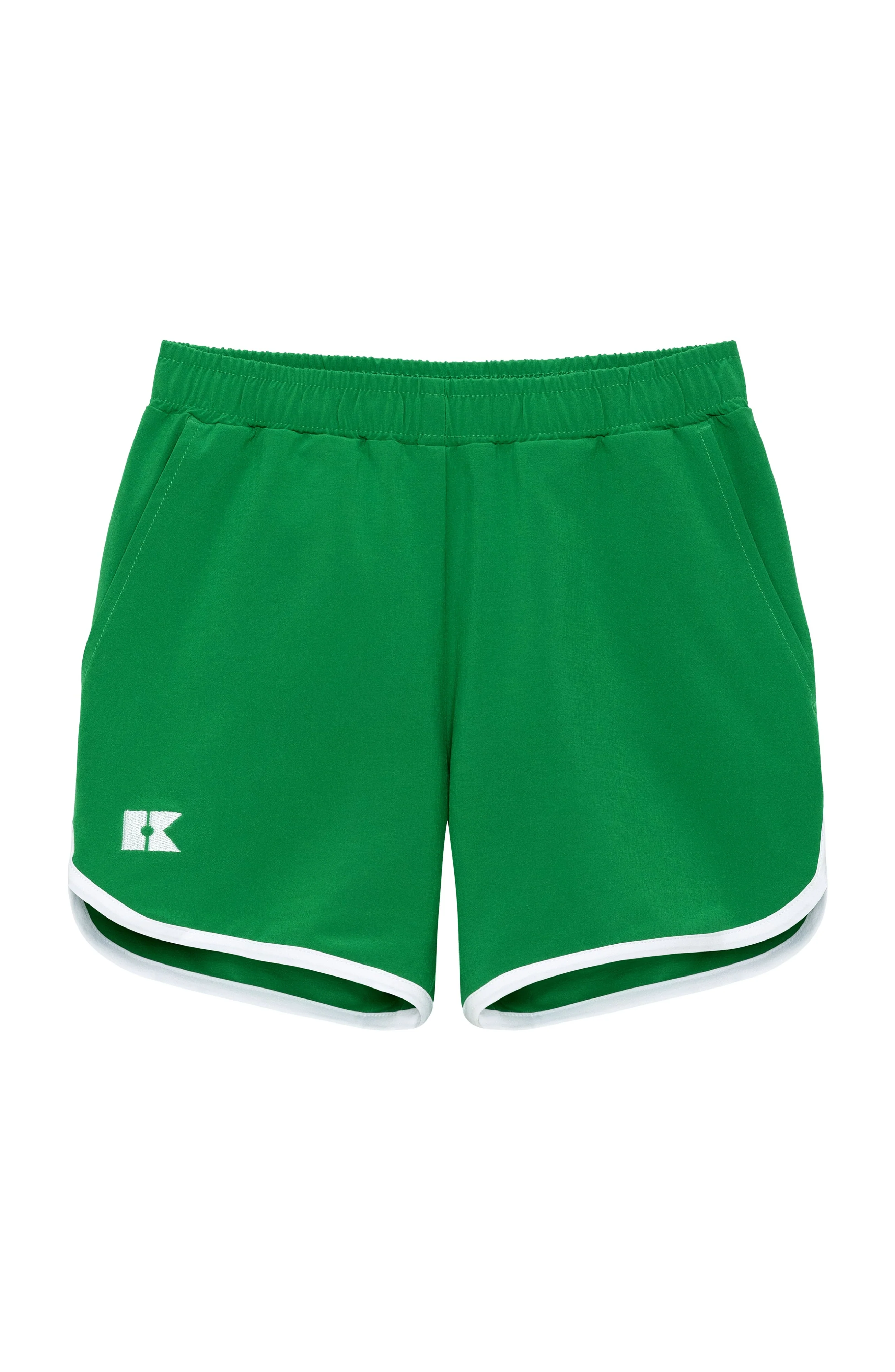 Kelly Green Retro Super Short with White Piping