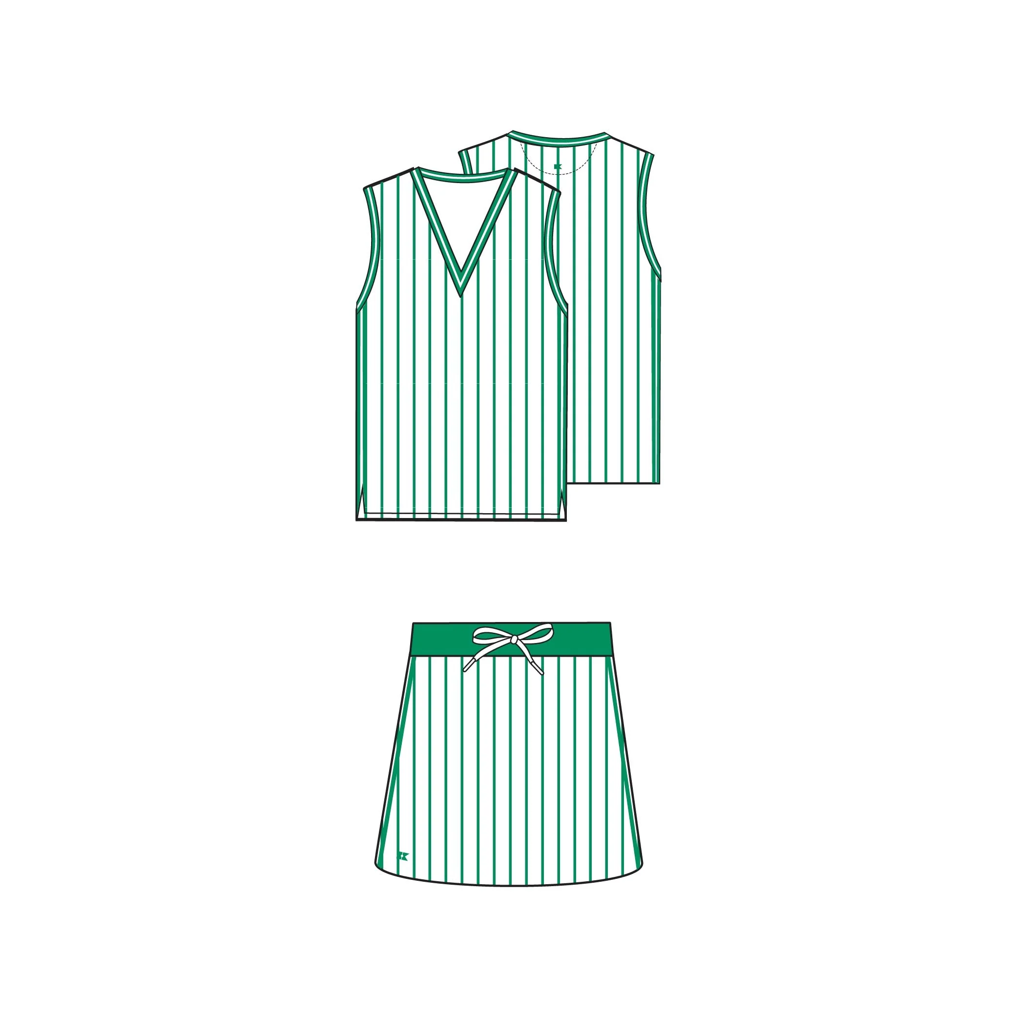 Kelly Green Stripe Power Play Tank