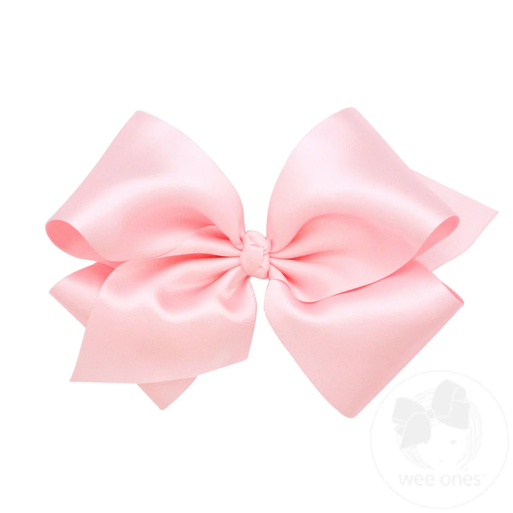 King French Satin Girls Hair Bow (Knot Wrap) - Image 2