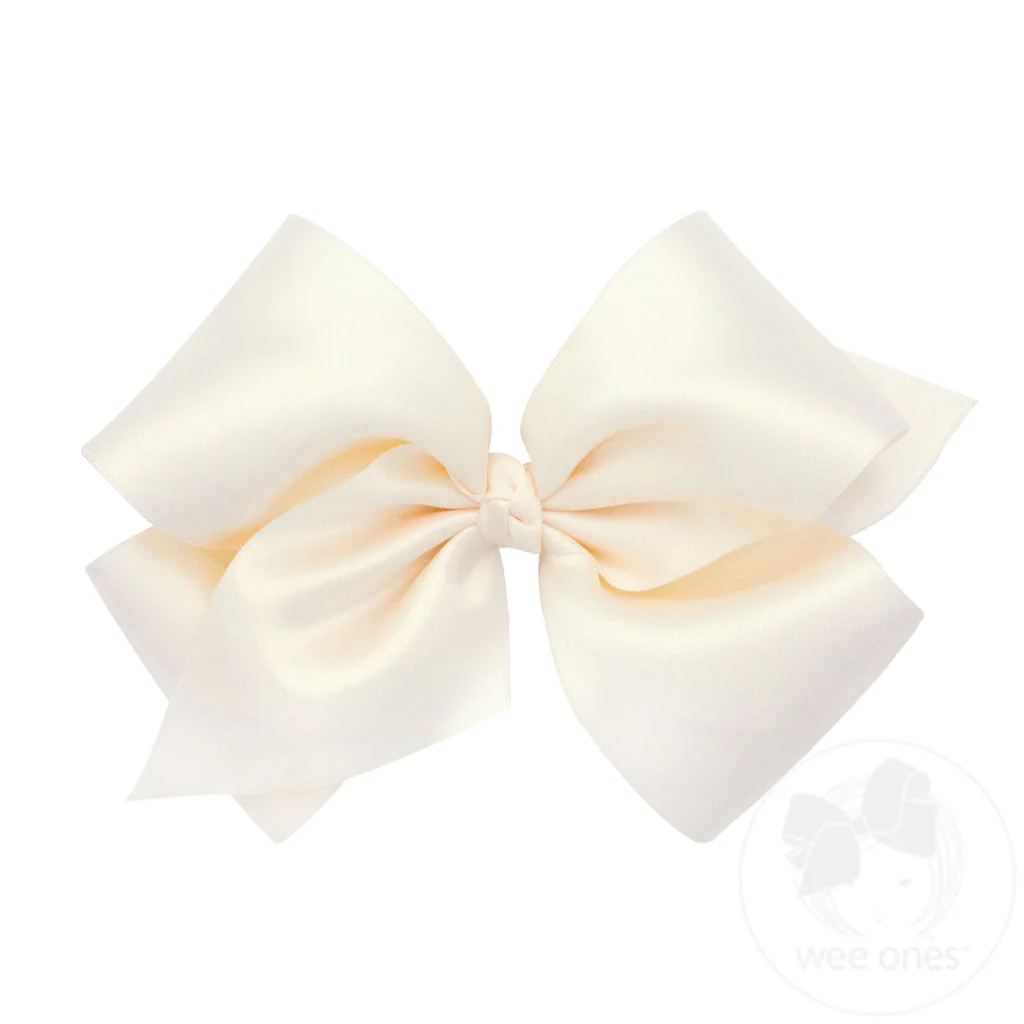 King French Satin Girls Hair Bow (Knot Wrap) - Image 3