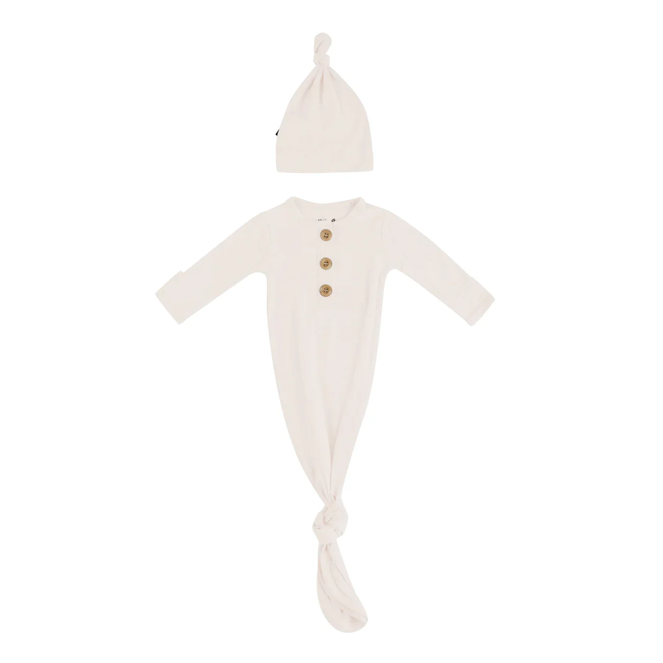 Kyte Baby - Knotted Gown with Hat Set in Oat
