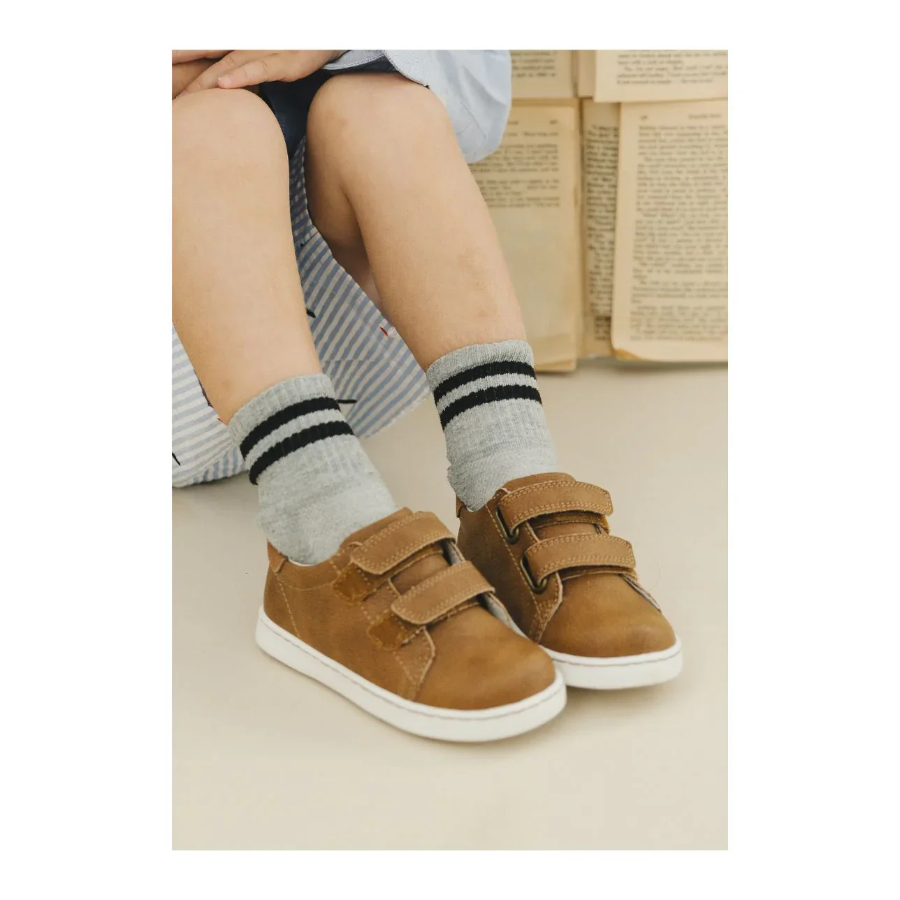 L'AMOUR - Kyle Double Velcro Sneaker Chestnut - Image 2