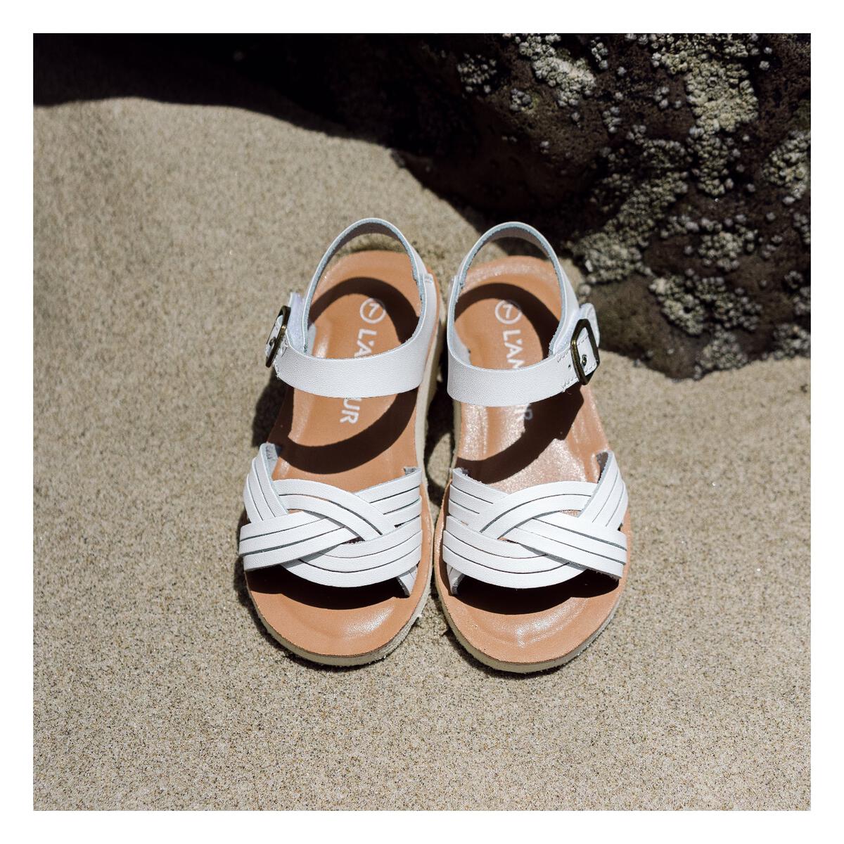 l'amour - White Athena Braided Sandal - Image 2