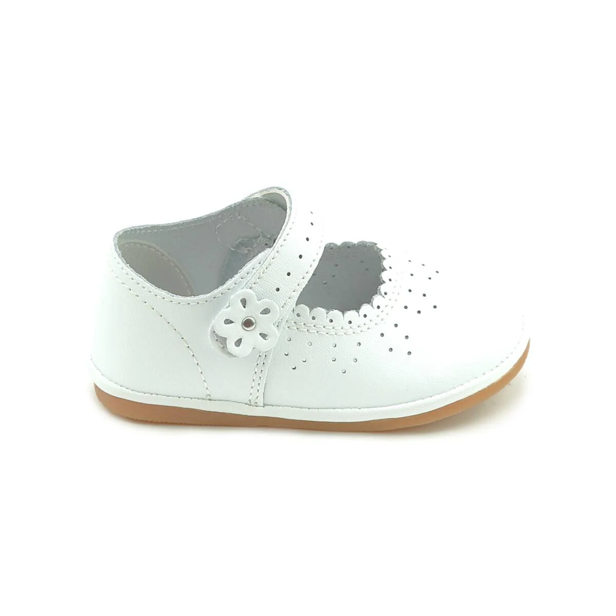 l'amour - White Mia Scalloped Leather Mary Jane - Image 2