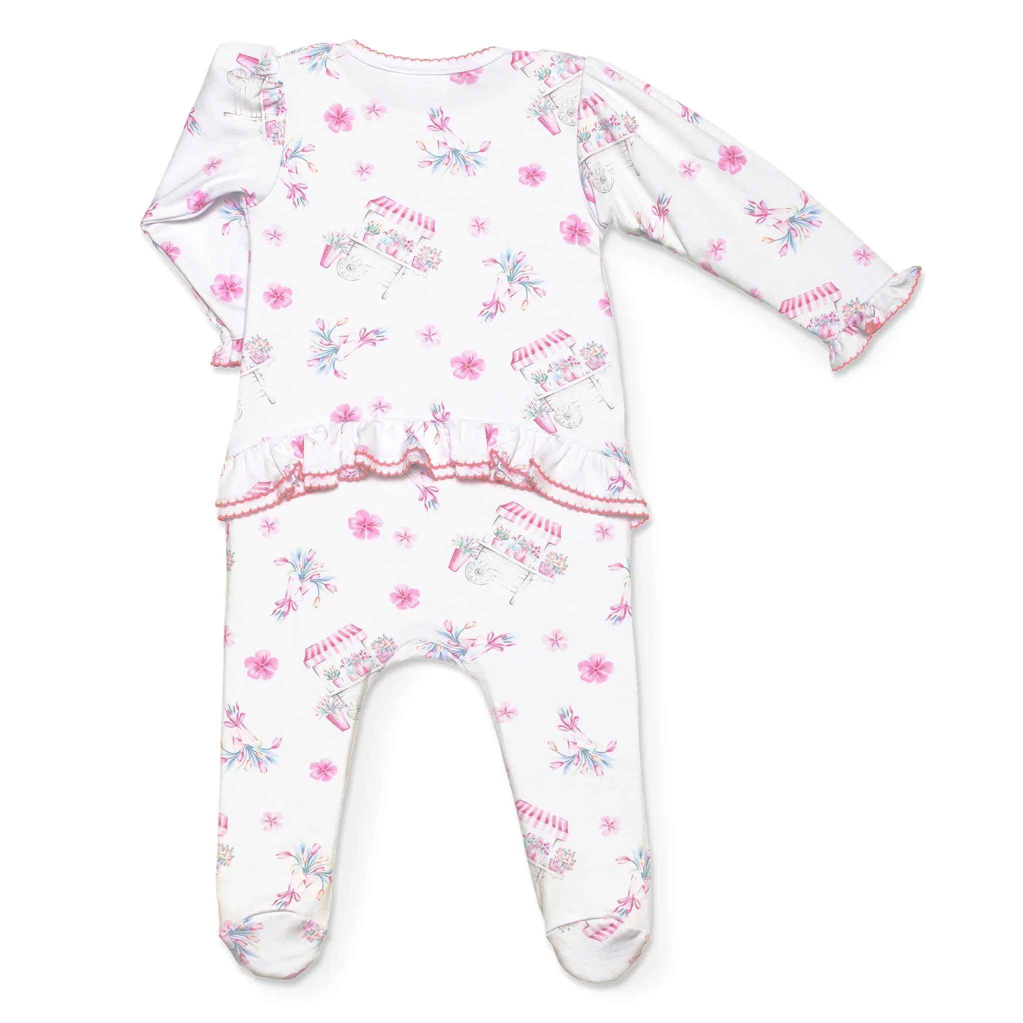 Lavender Bow - Flower Cart RUFFLE Footie - Image 2