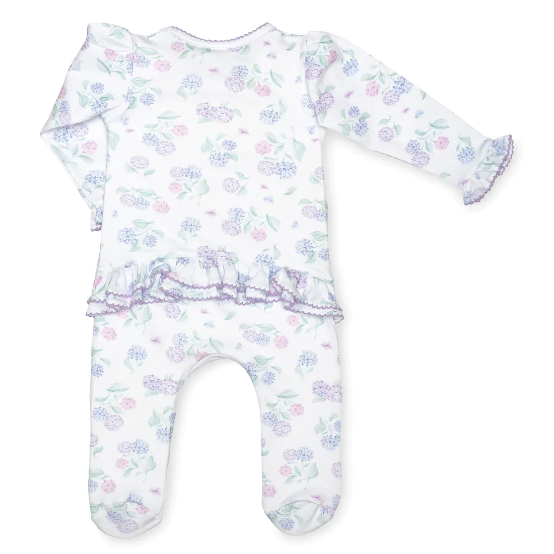 Lavender Bow - Hydrangea RUFFLE Footie - Image 2