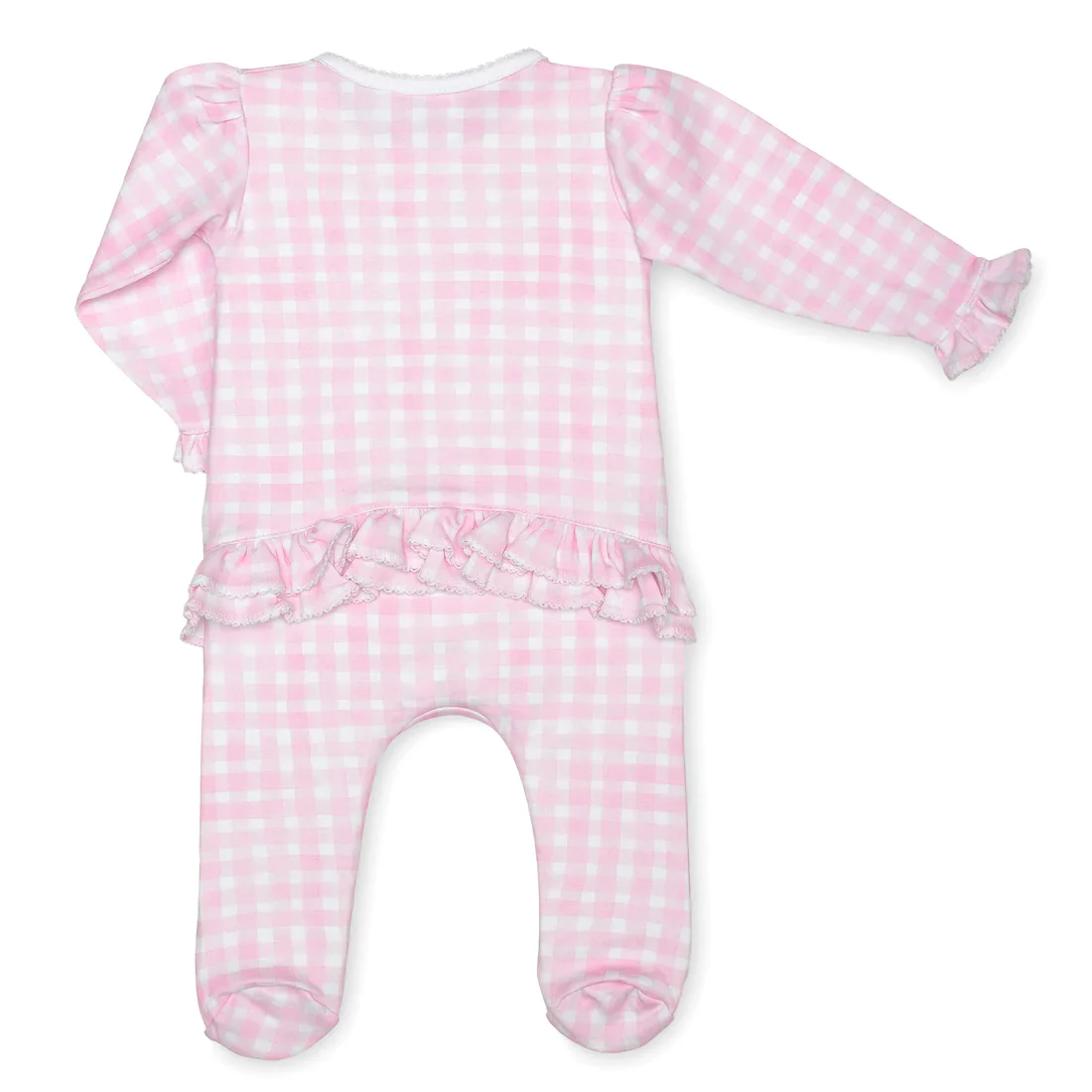Lavender Bow - Pink Gingham RUFFLE Footie - Image 2