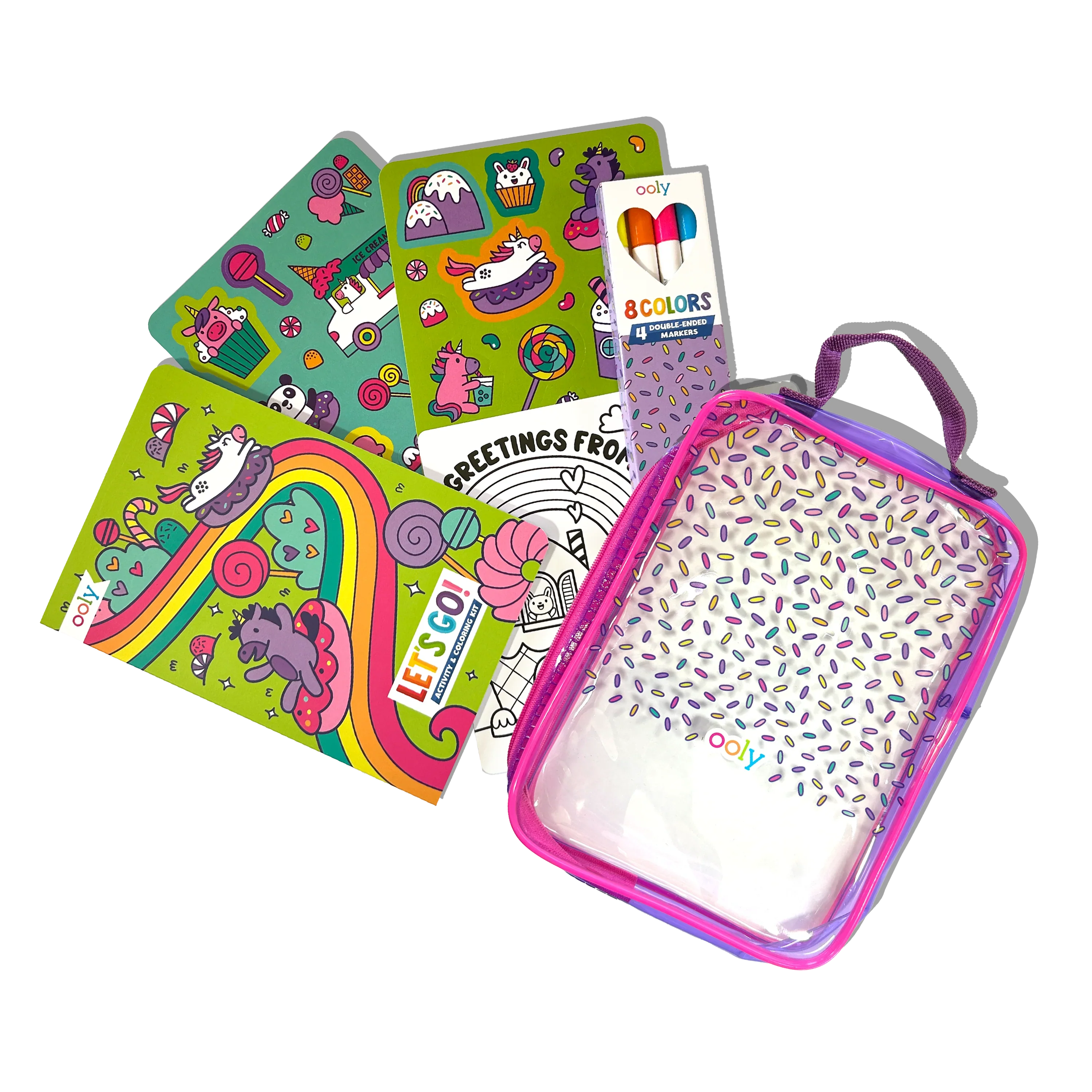 Let's Go! Activity & Coloring Kit - Unicorn Candy Town - Image 2