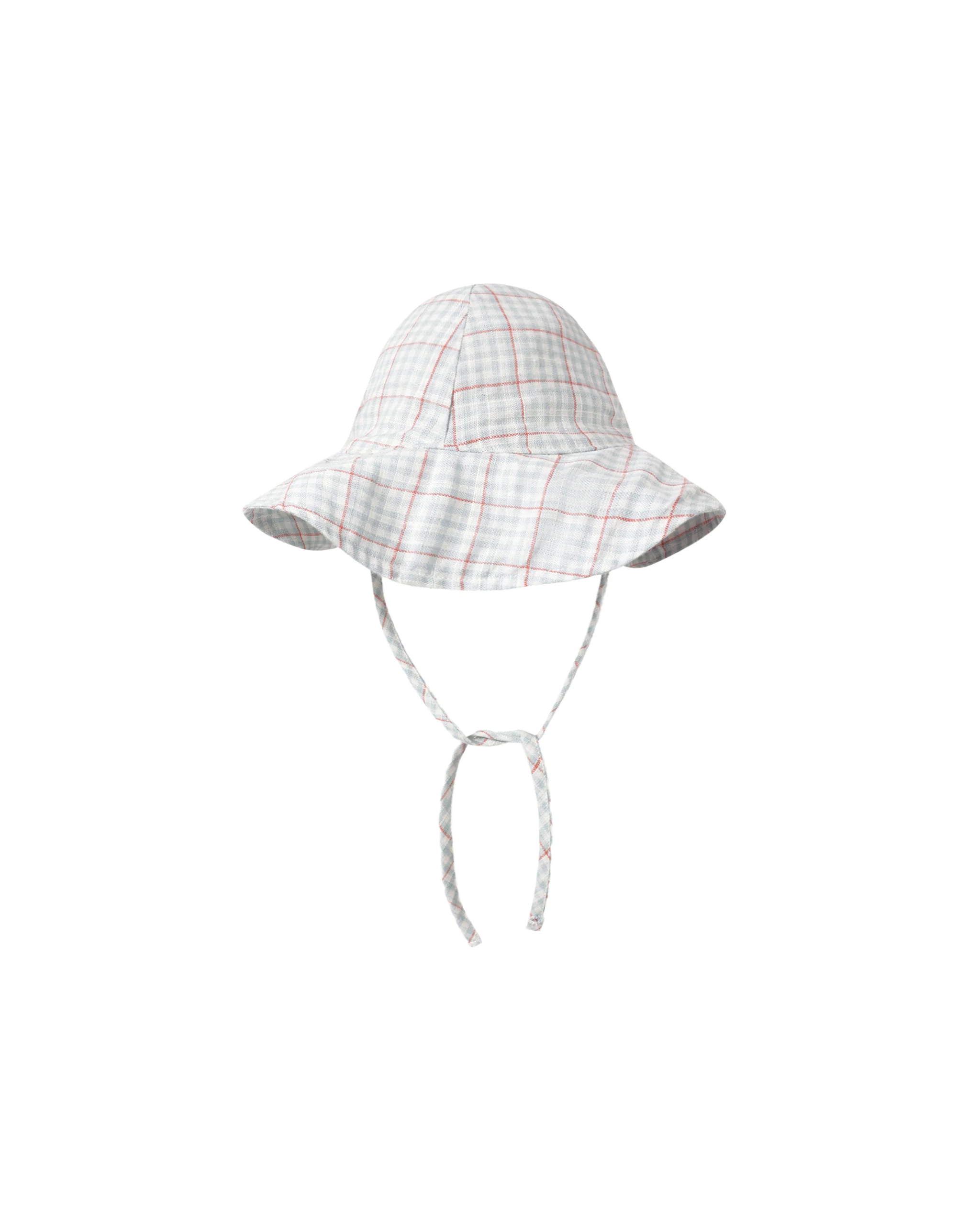 Light Blue Plaid Floppy Sun Hat
