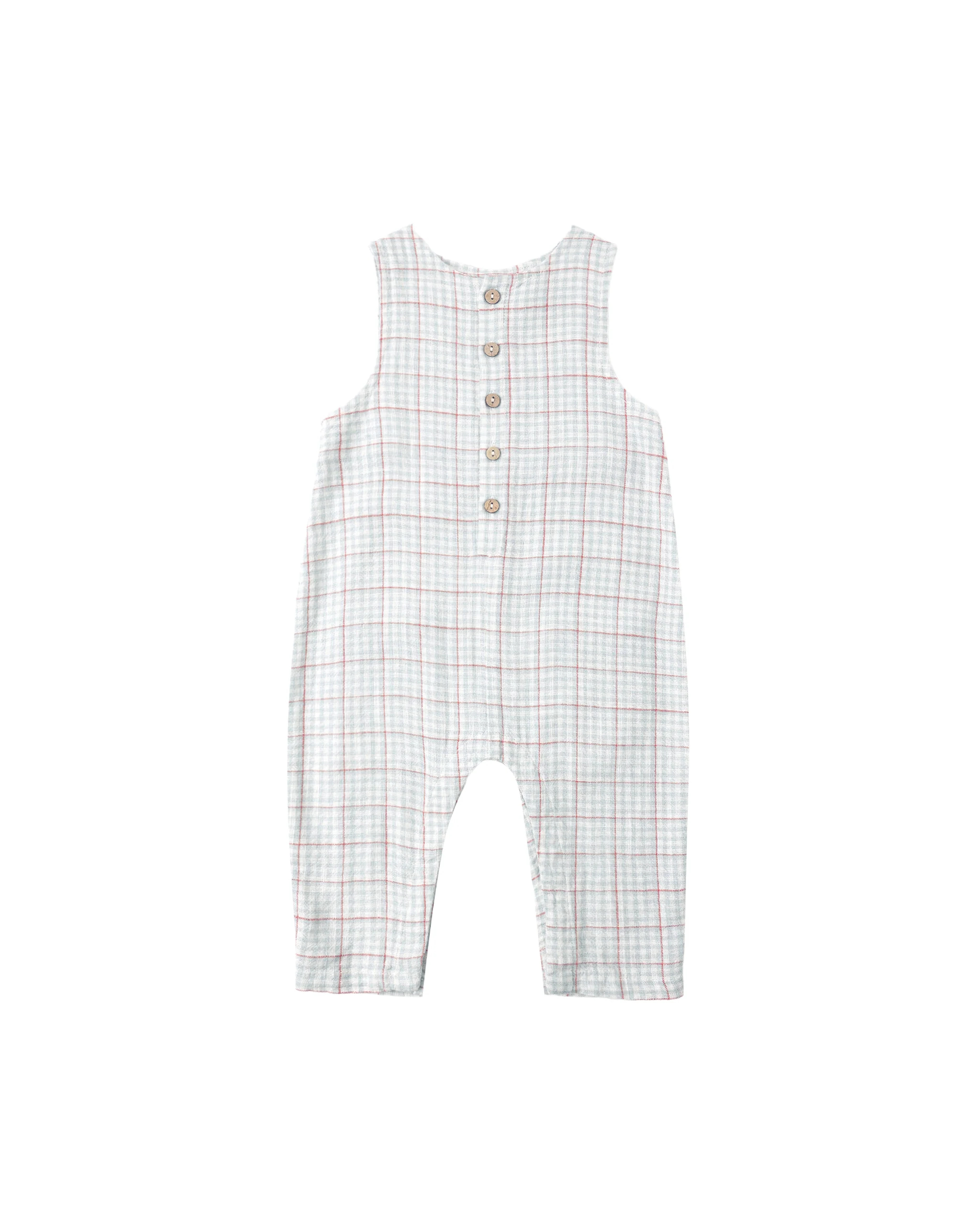 Light Blue Stripe Button Jumpsuit