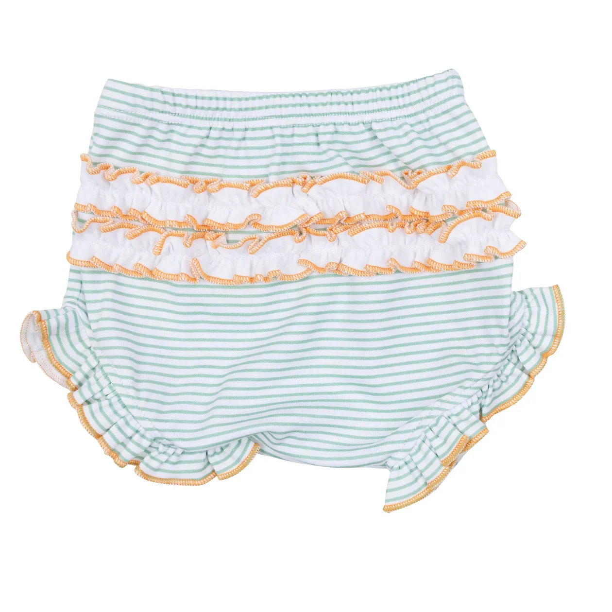 Lil' Pumpkin Classics Celery Smocked Ruffle L/S Diaper Cover Set - Image 2