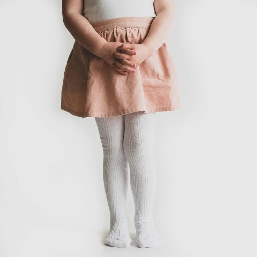 Little Stocking Co. - White Cable Knit Tights - Image 2