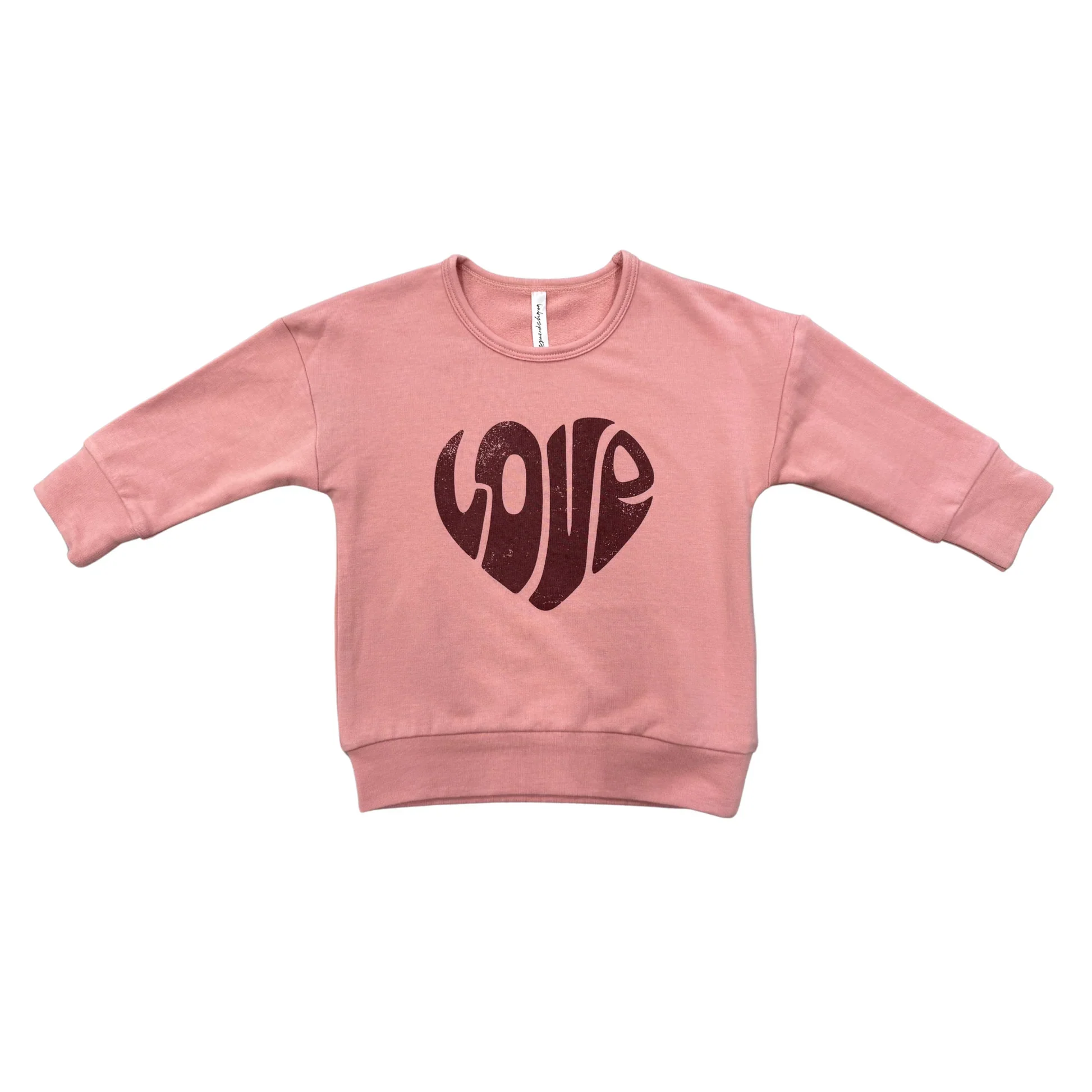 Love in Rose Brown Drop-Shoulder Pullover