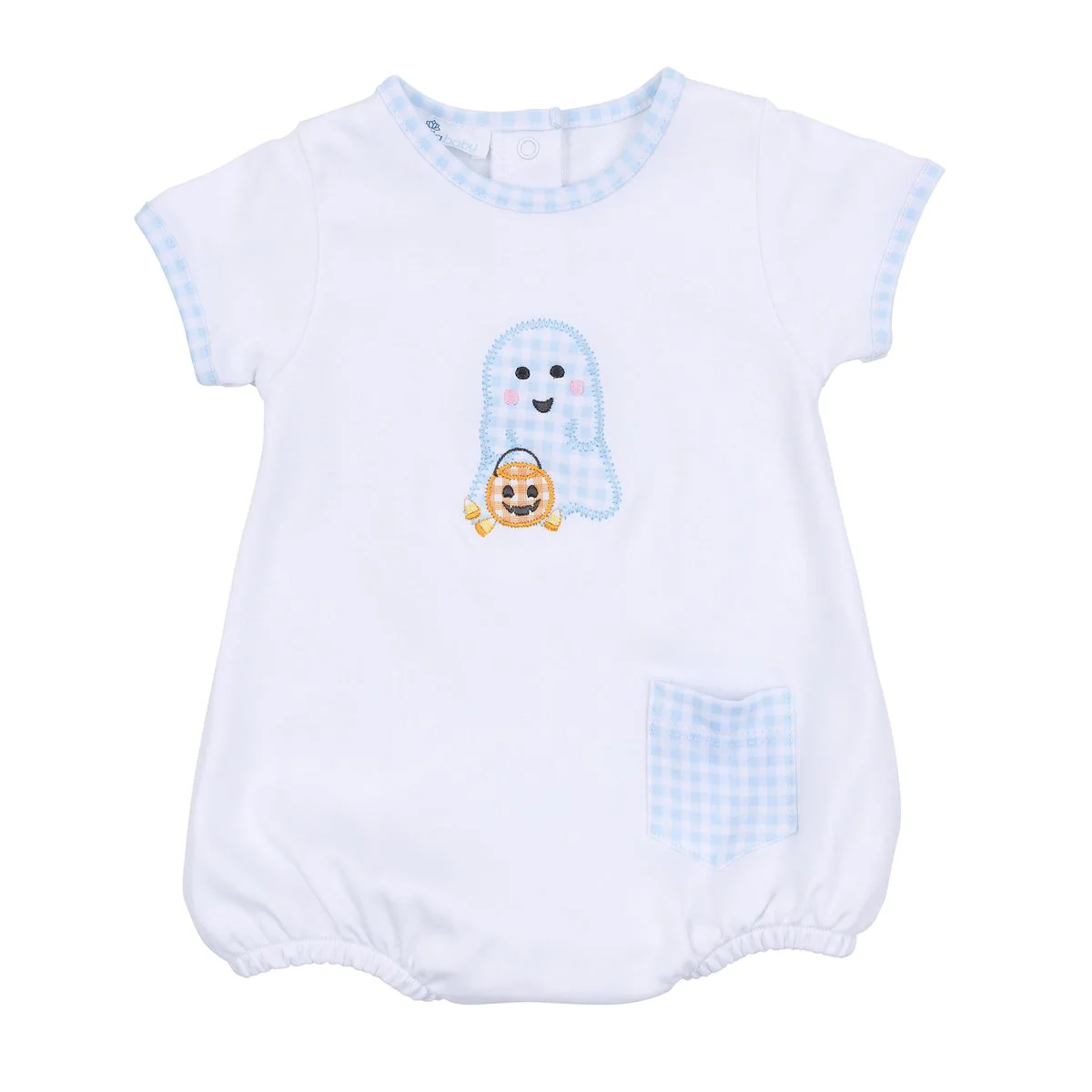 Magnolia Baby - Boo Crew! Applique Light Blue S/S Boy Bubble