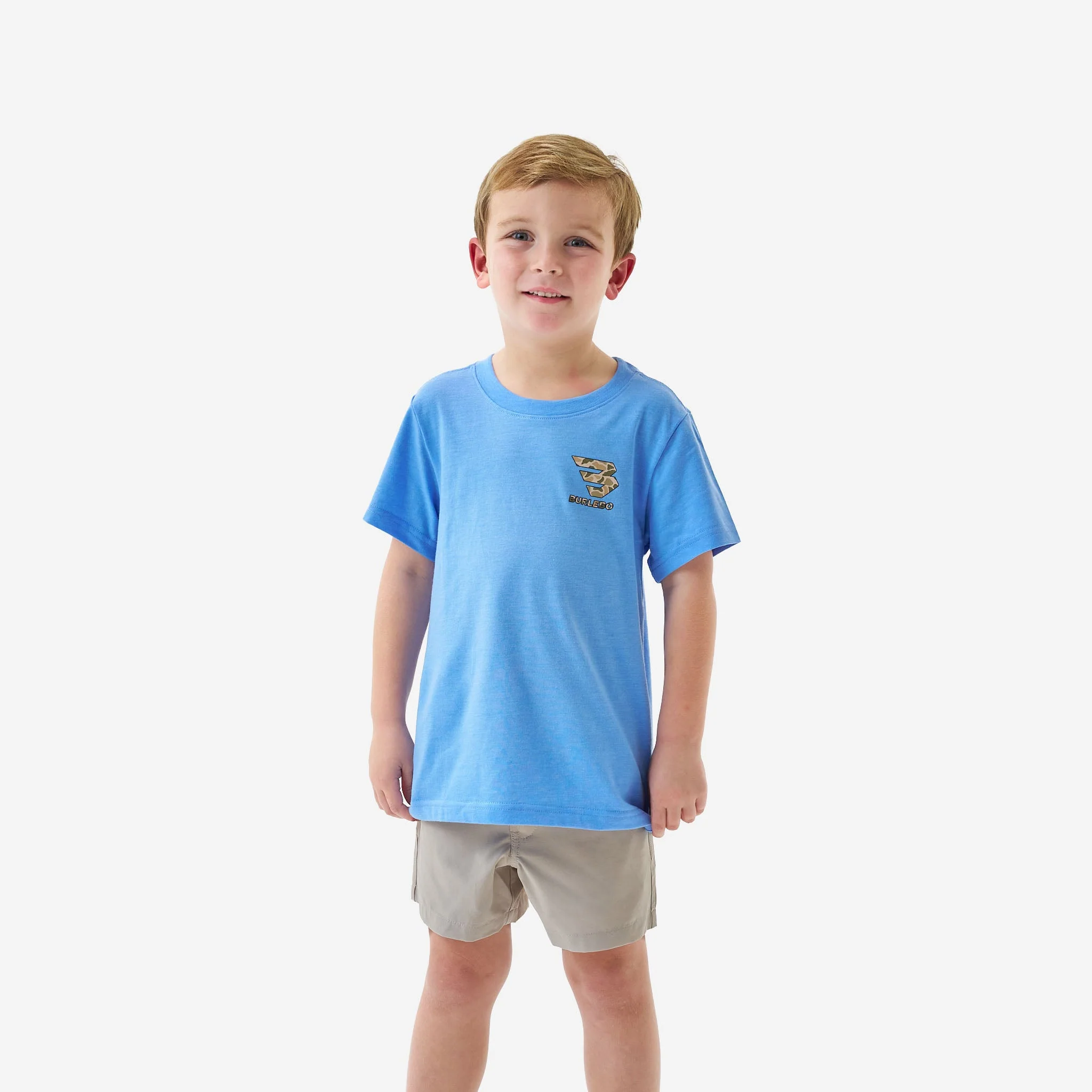 Mallard Camo Dog Heather Periwinkle Youth Tee - Image 2