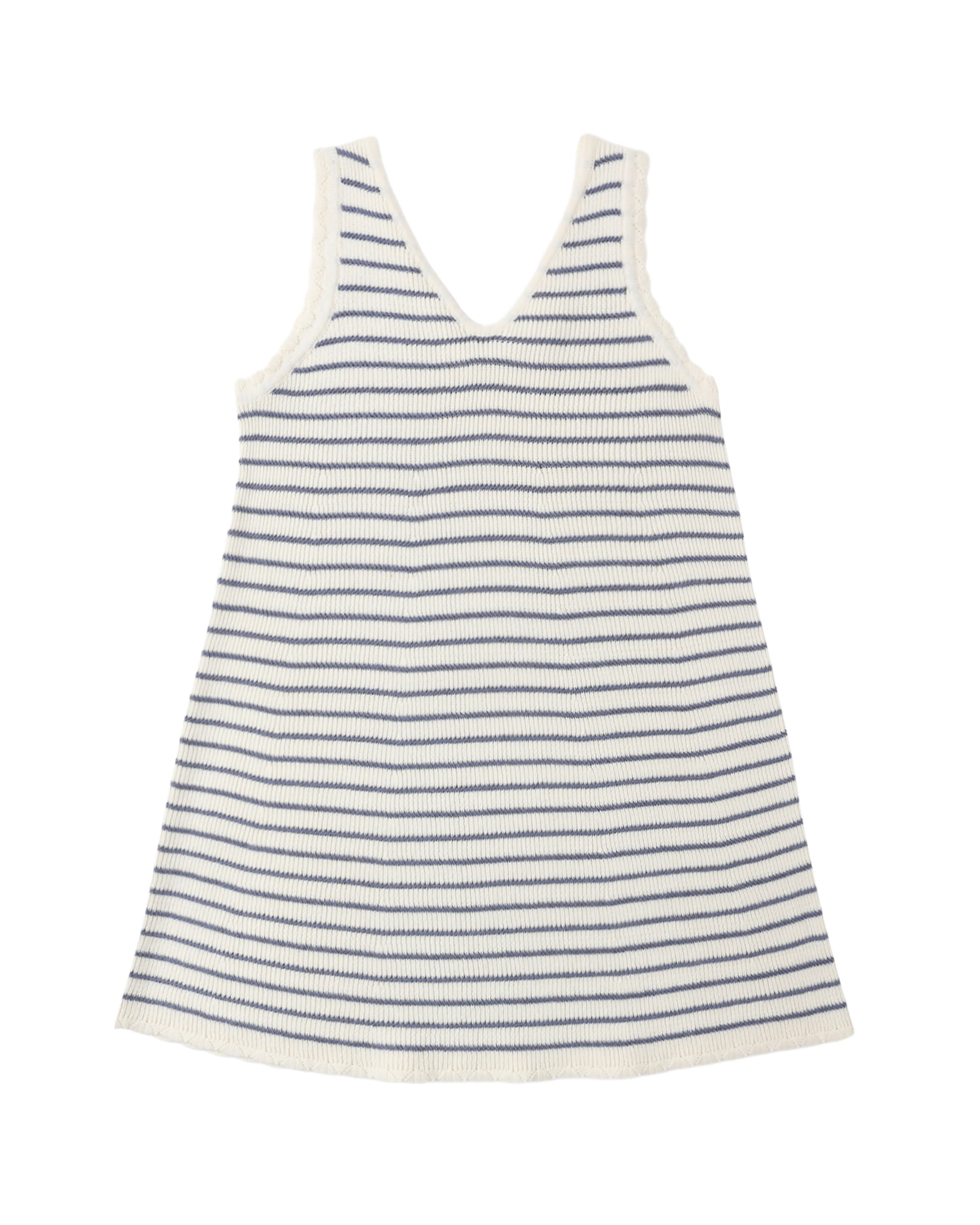 Marine Stripe Crochet Tank Mini Dress
