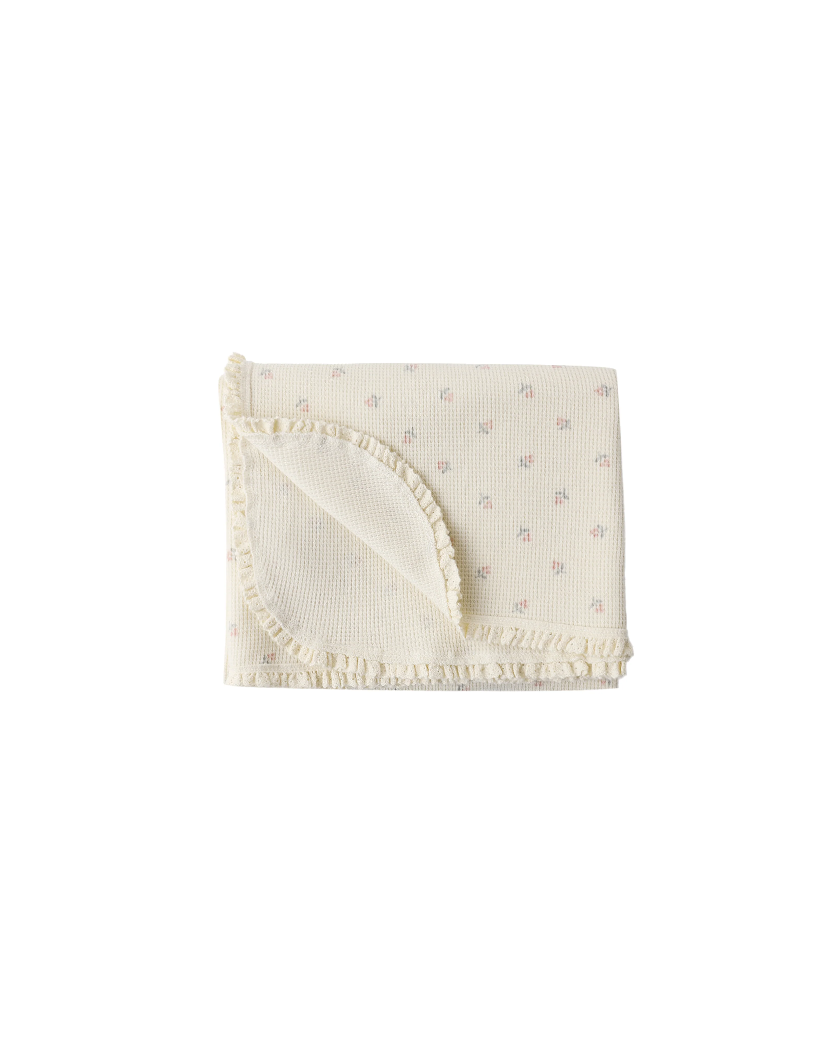 Mauve Ditsy Waffle Baby Blanket