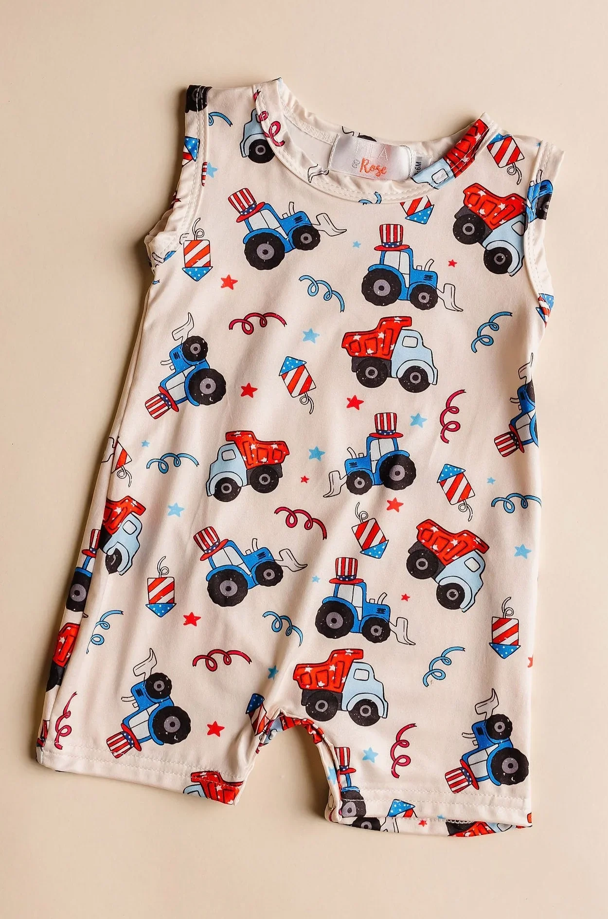 Mila & Rose - 4th of July Tractor Shorty One-Piece