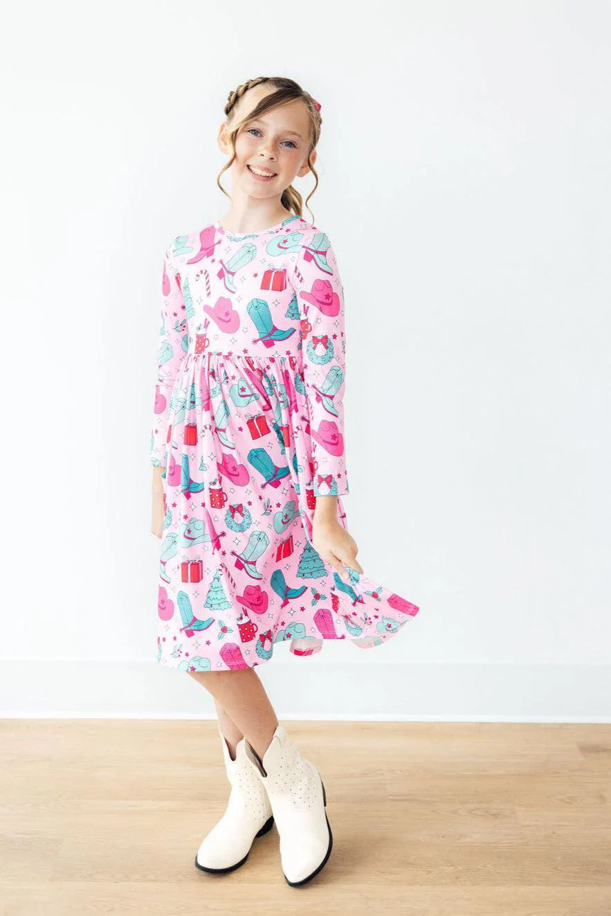 Mila & Rose - Christmas Cowgirl L/S Pocket Twirl Dress - Image 2