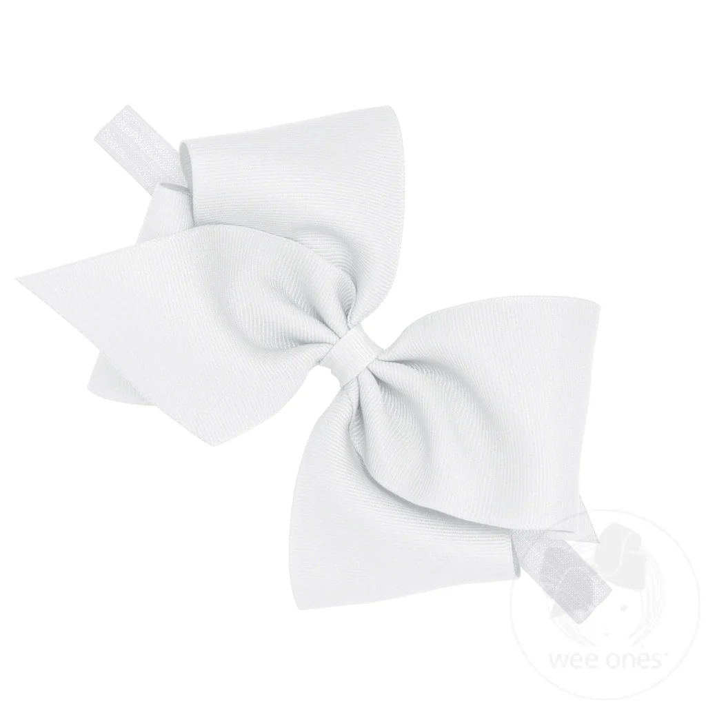 Mini King Classic Grosgrain Girls Hair Bow on Baby Band