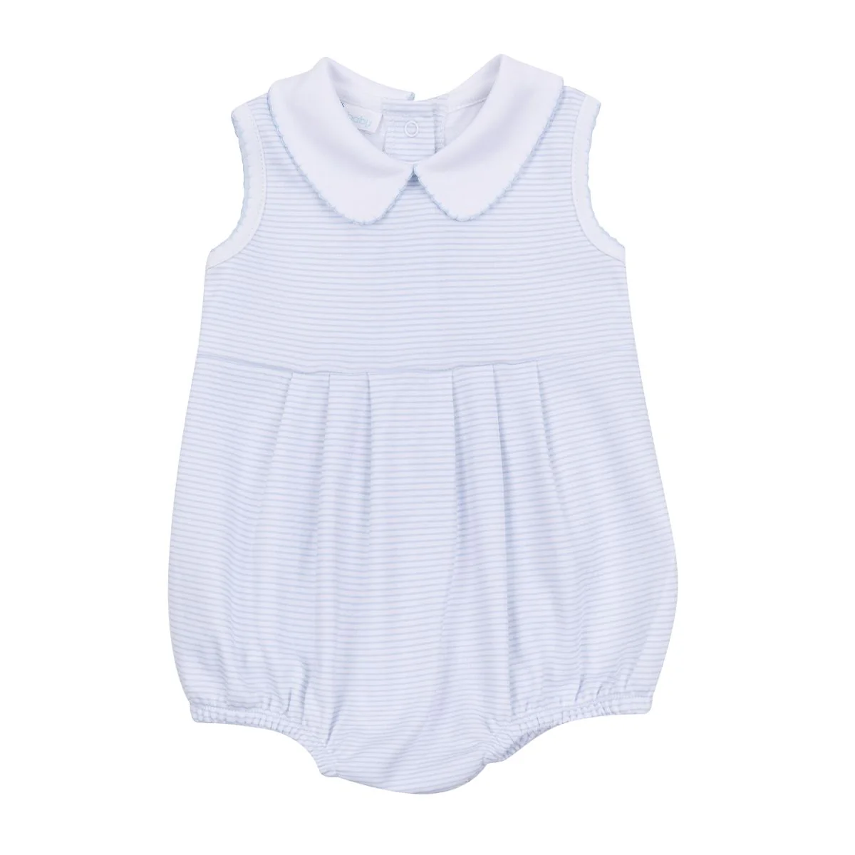 Mini Stripes Light Blue Collared S/less Boy Bubble