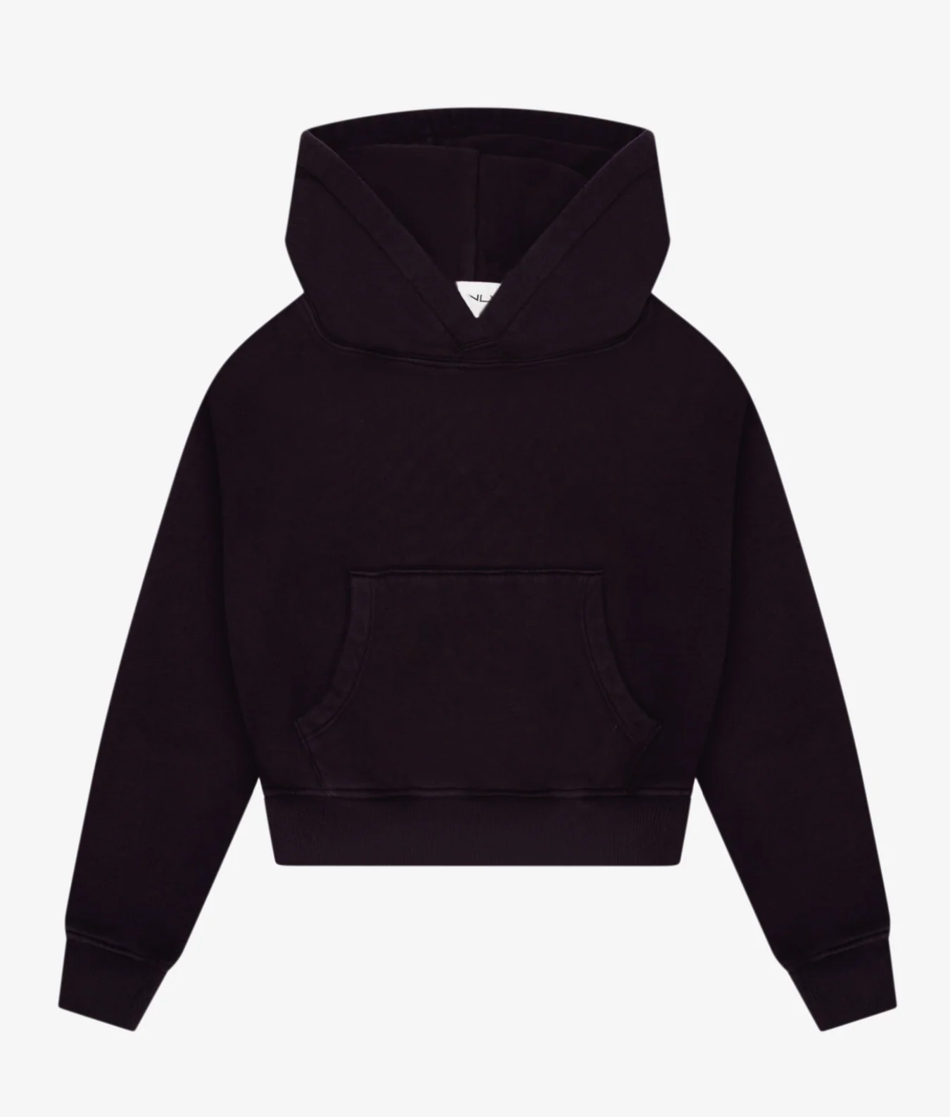 Moroccan Fig Cotton Fleece Cropped Kangaroo Pocket Hoodie