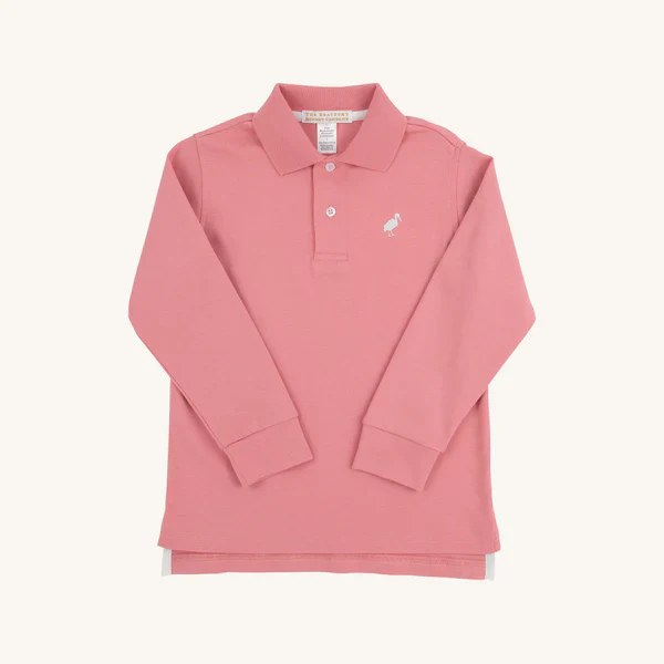 Nantucket Red/Worth Avenue White LS Prim and Proper Polo
