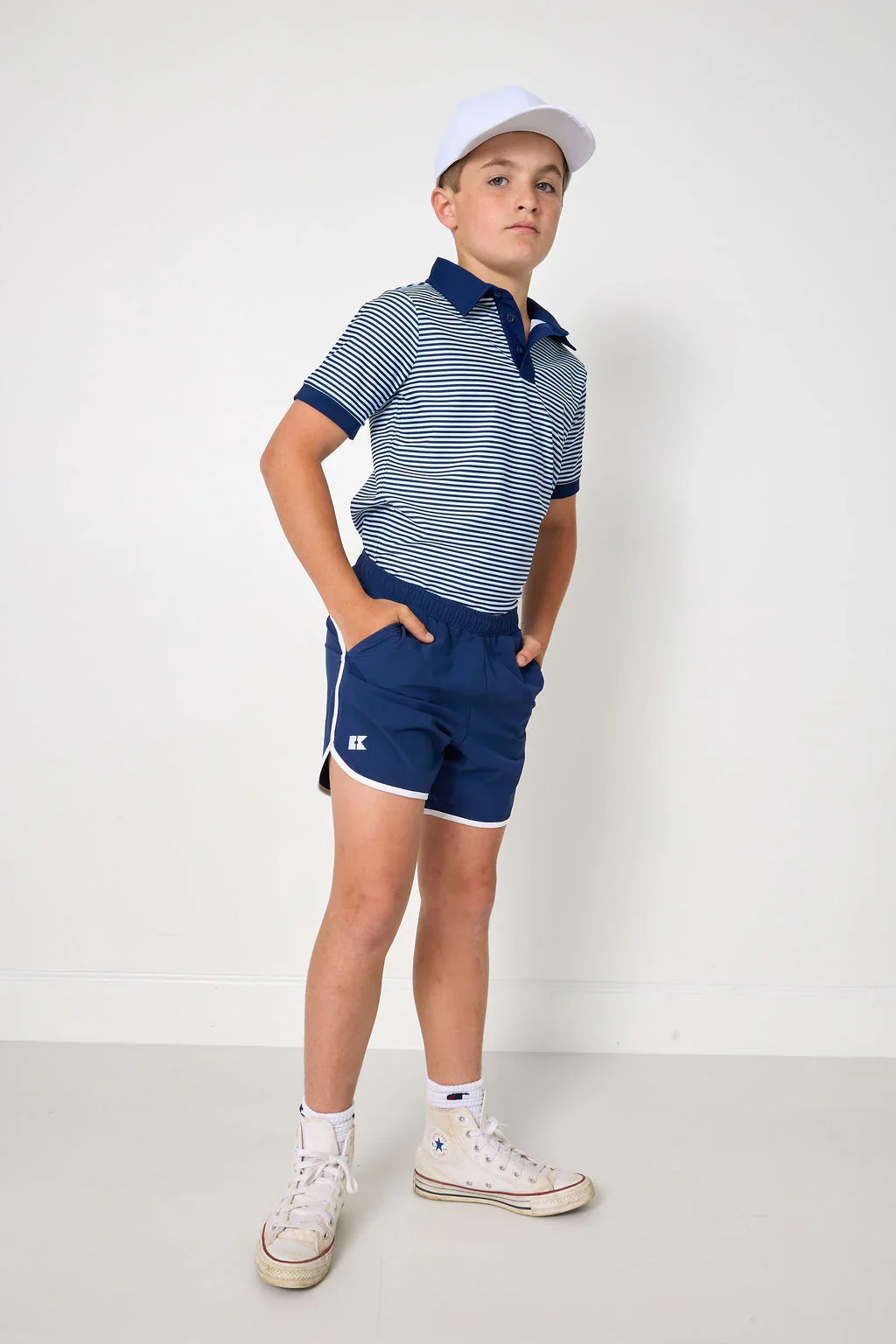 navy retro super short with white piping - Image 4