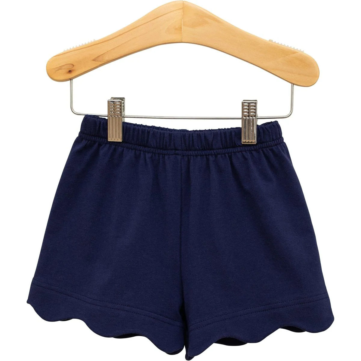 Navy Scalloped Shorts