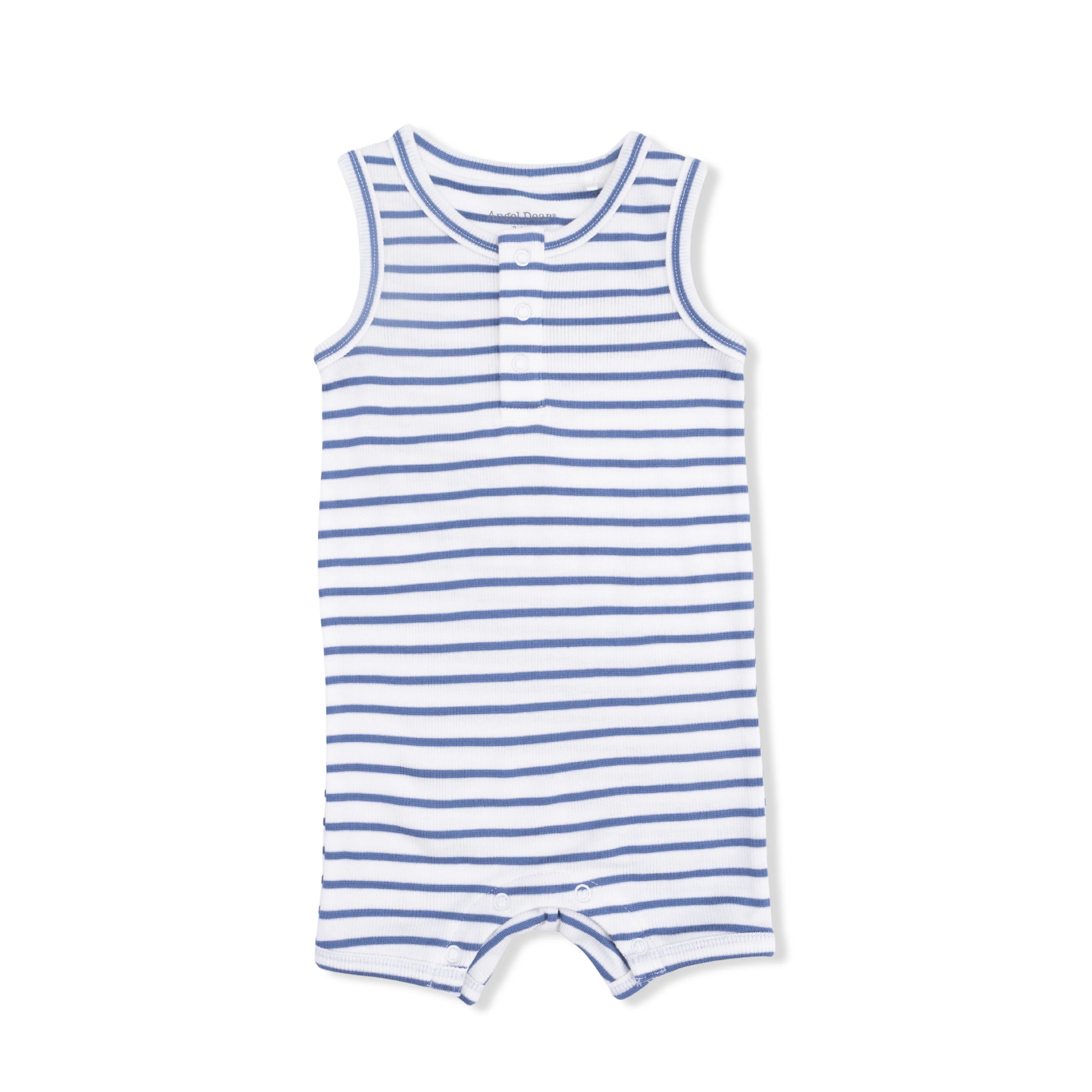Navy Stripe Henley Shortie Romper