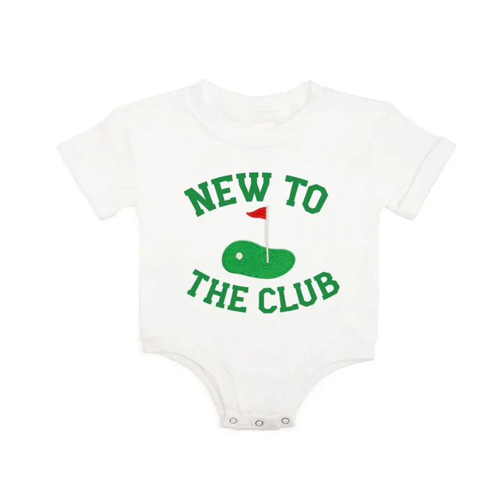 New To The Club Patch Short Sleeve Romper