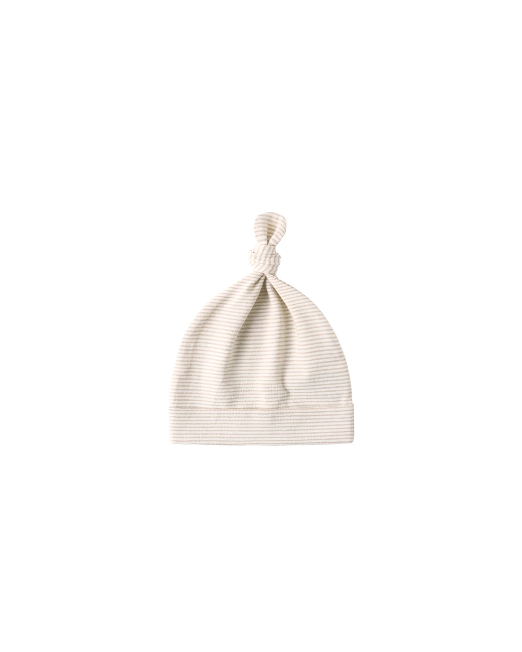 Oat Micro Stripe Knotted Baby Hat